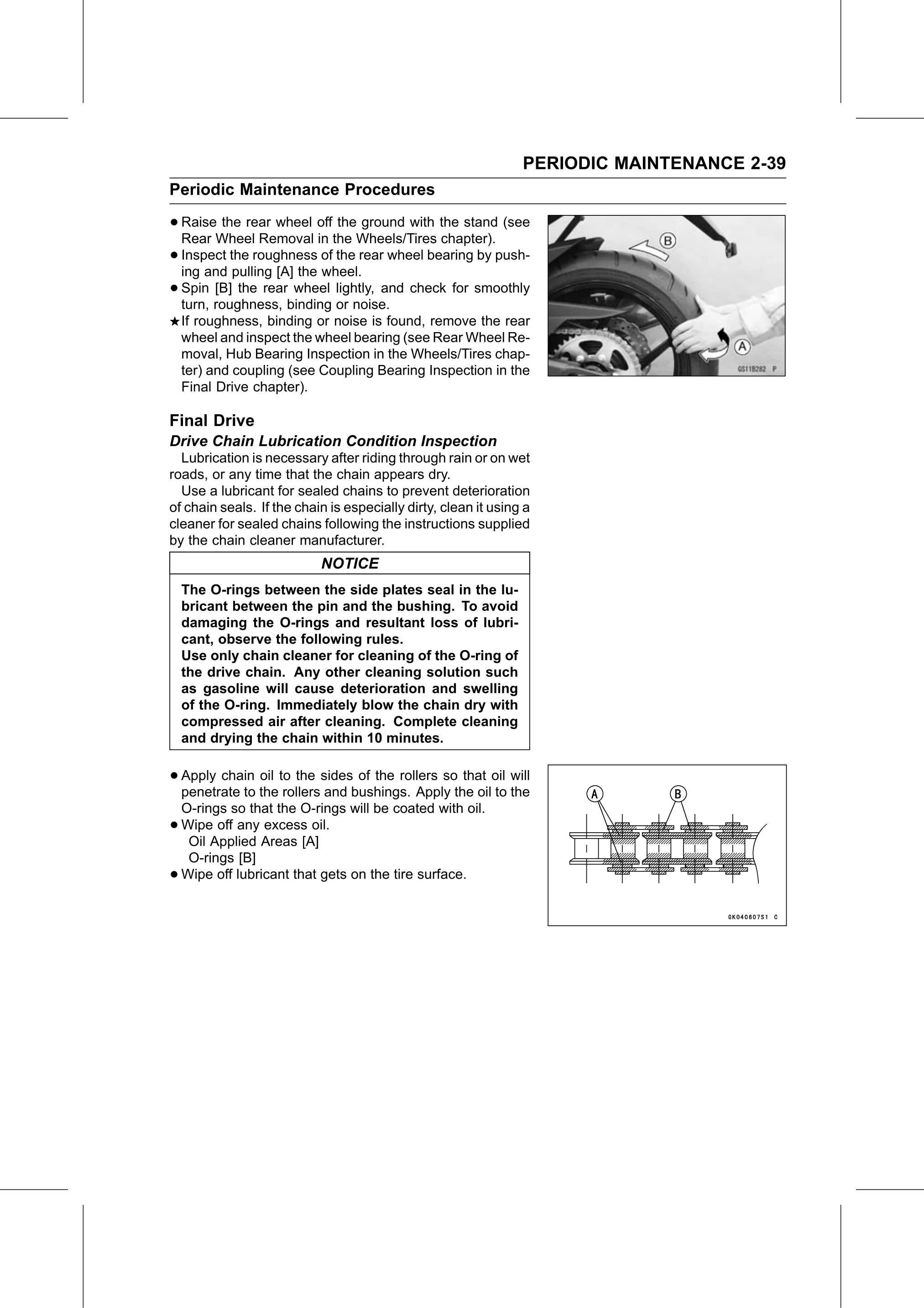 Service Manual page 61 — Periodic Maintenance › Drive Chain Lubrication Condition Inspection