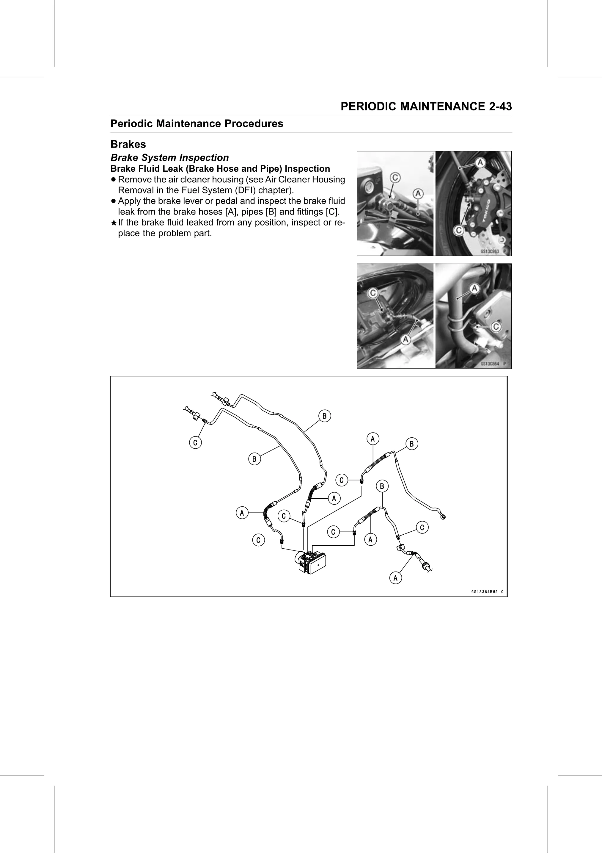 Service Manual page 65 — Periodic Maintenance › Brake System Inspection