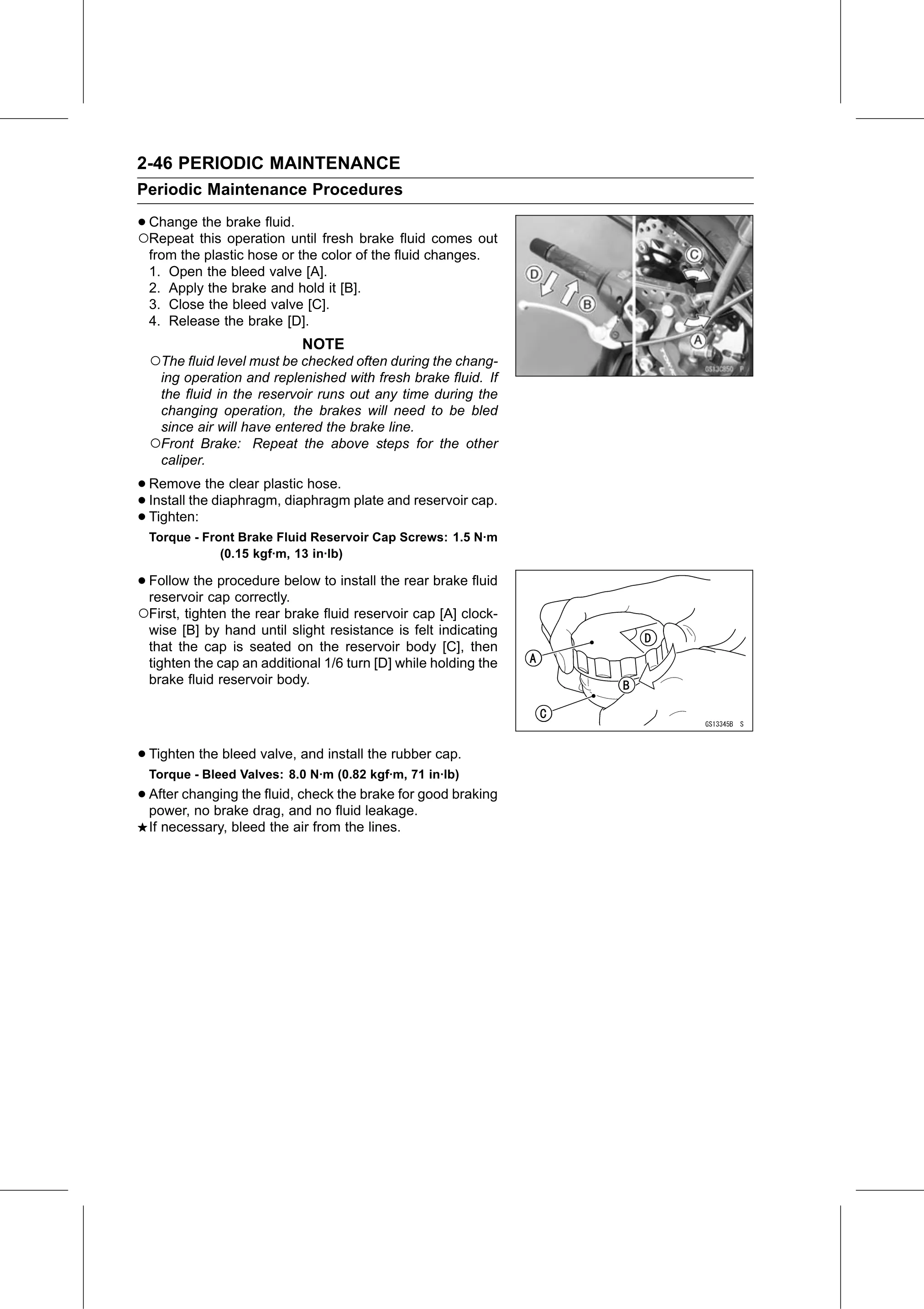 Service Manual page 68 — Periodic Maintenance › Brake Fluid Change