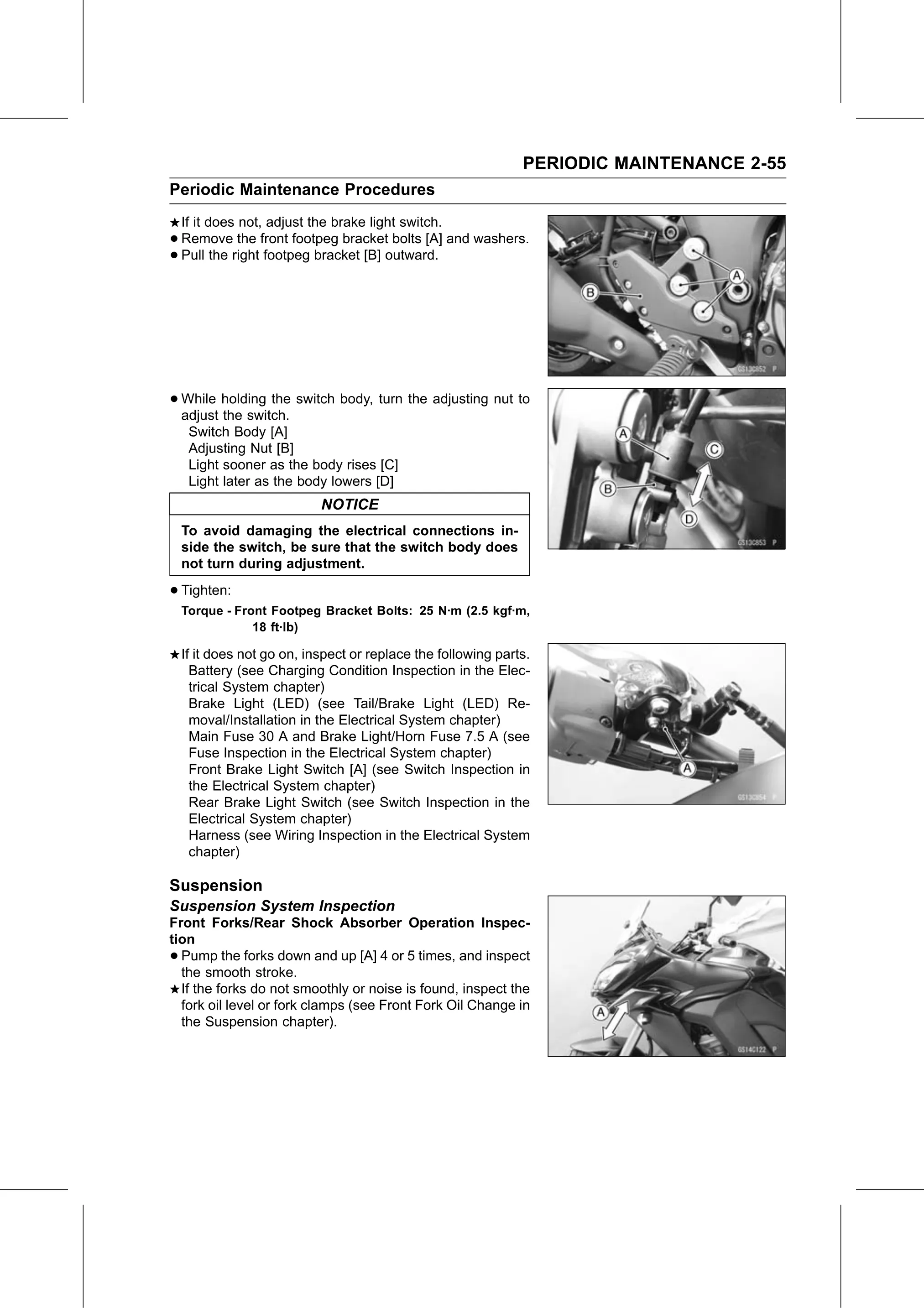 Service Manual page 77 — Periodic Maintenance › Suspension System Inspection