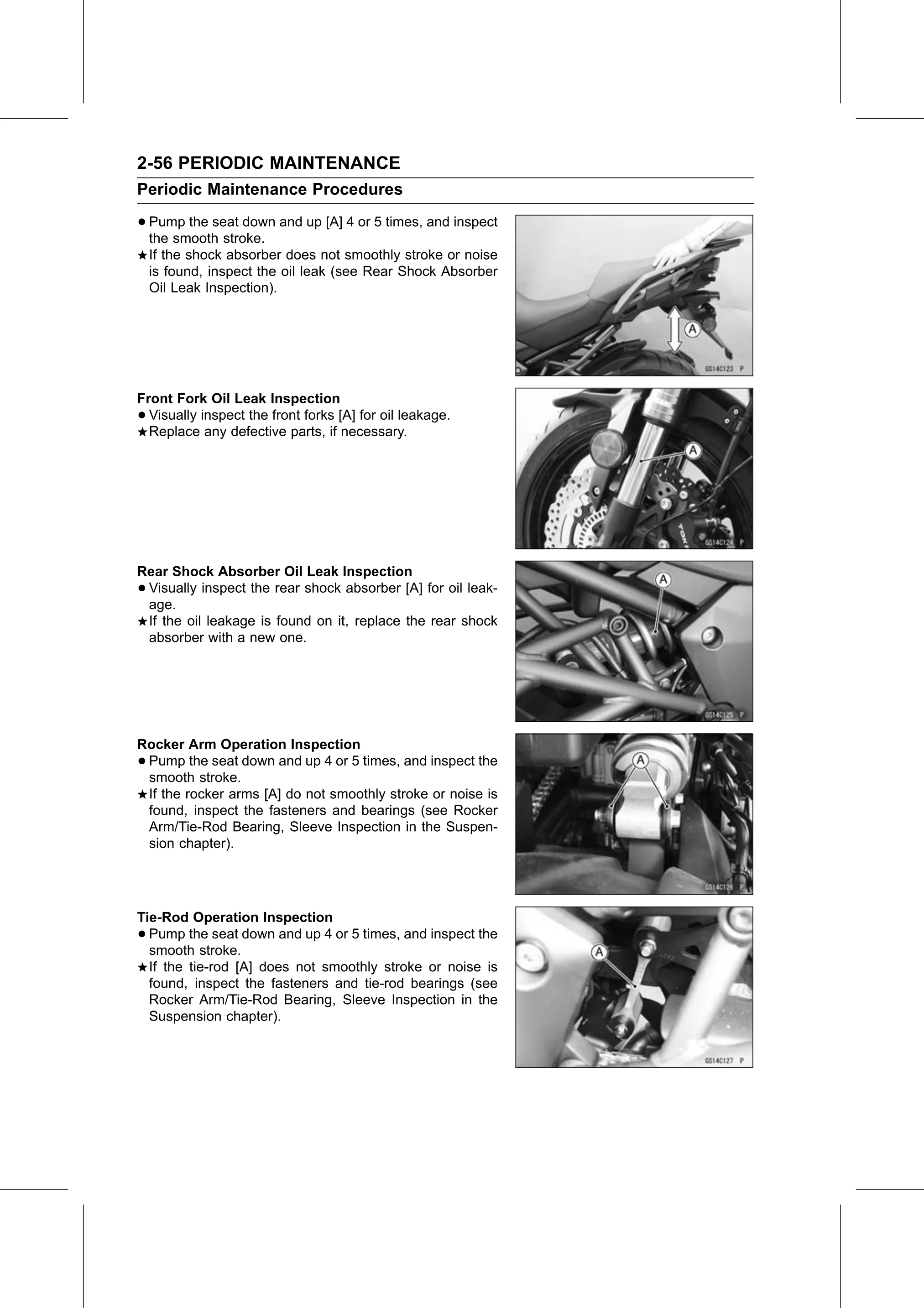 Service Manual page 78 — Periodic Maintenance › Suspension System Inspection