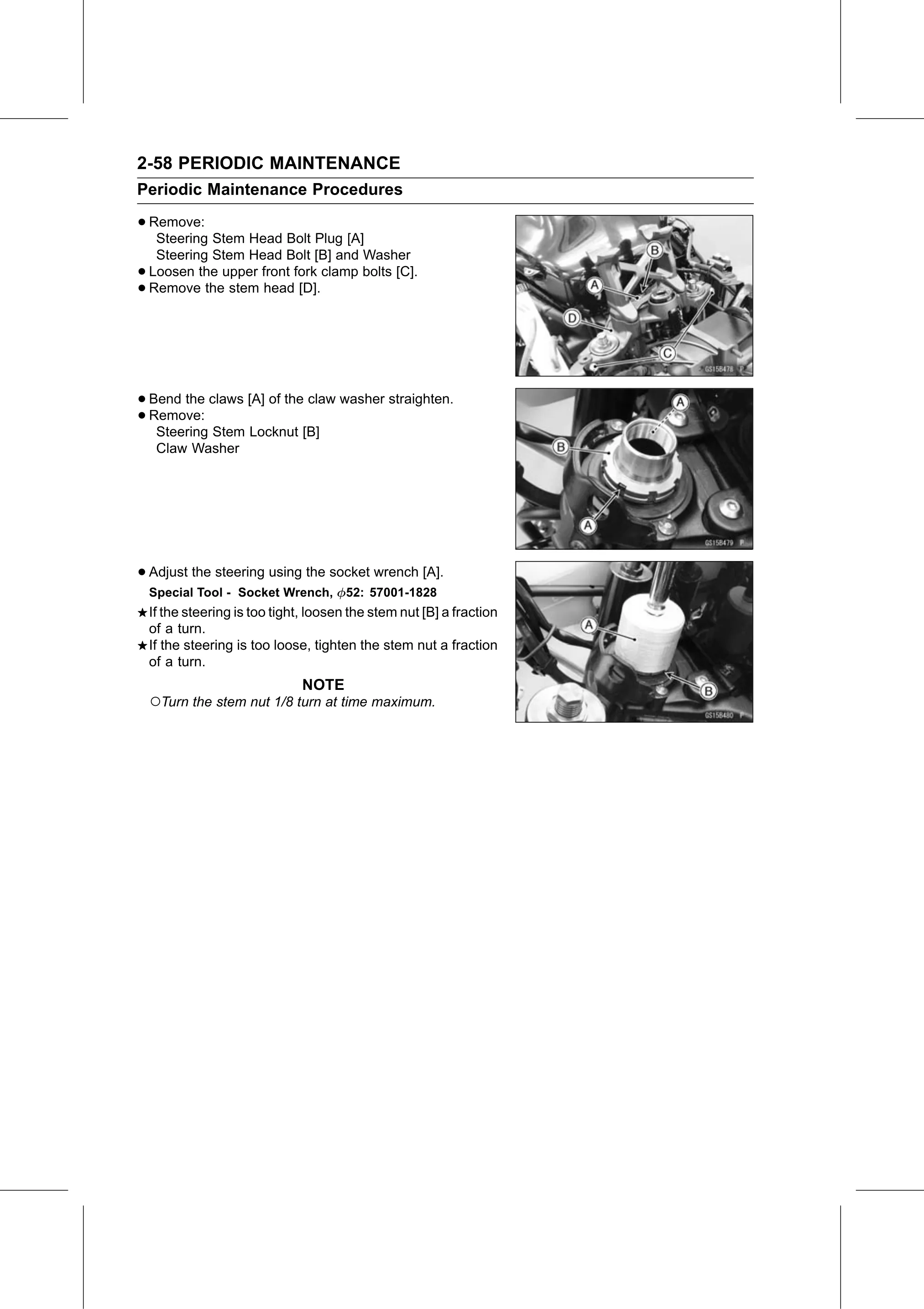 Service Manual page 80 — Periodic Maintenance › Steering Play Adjustment