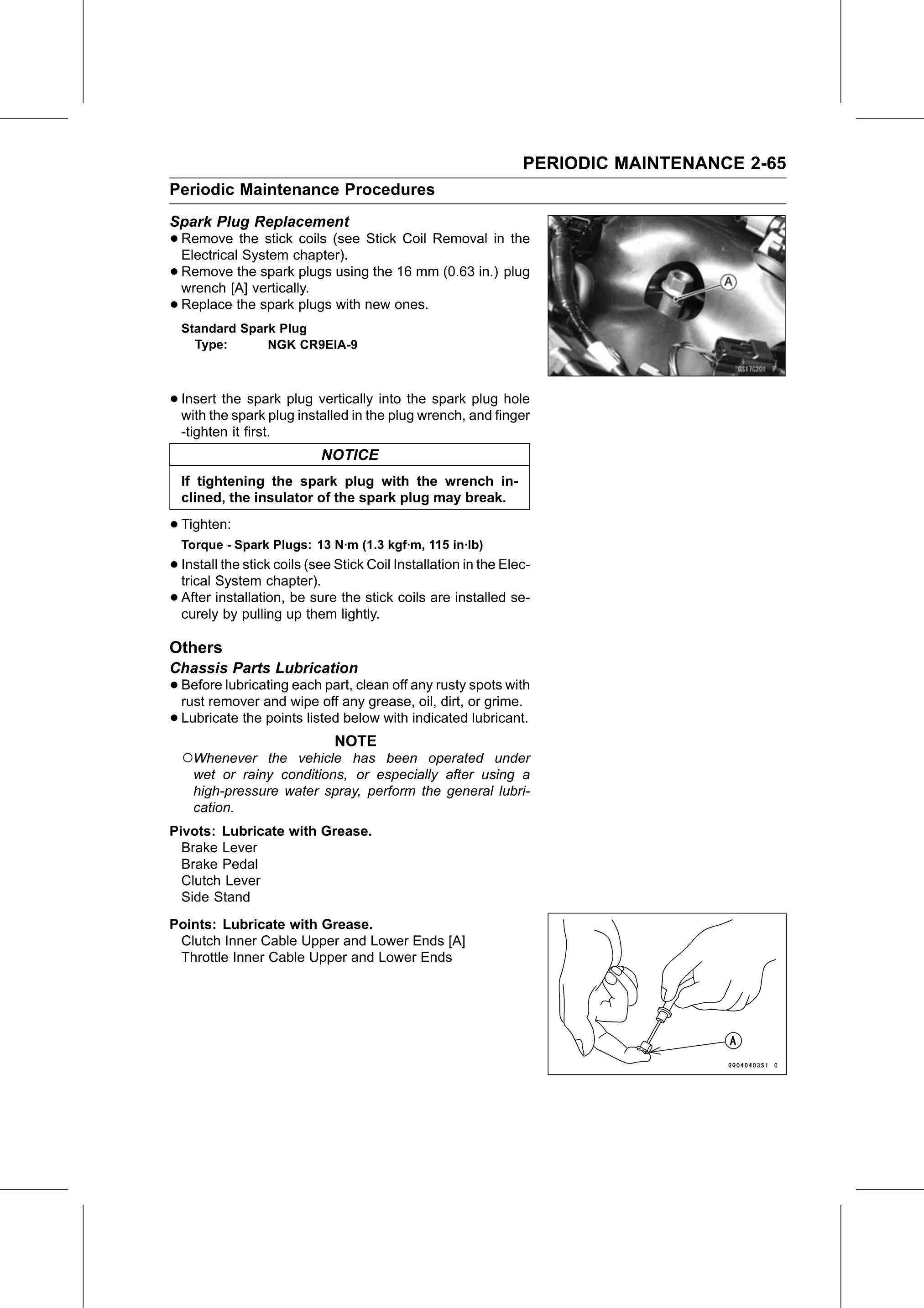 Service Manual page 87 — Periodic Maintenance › Chassis Parts Lubrication