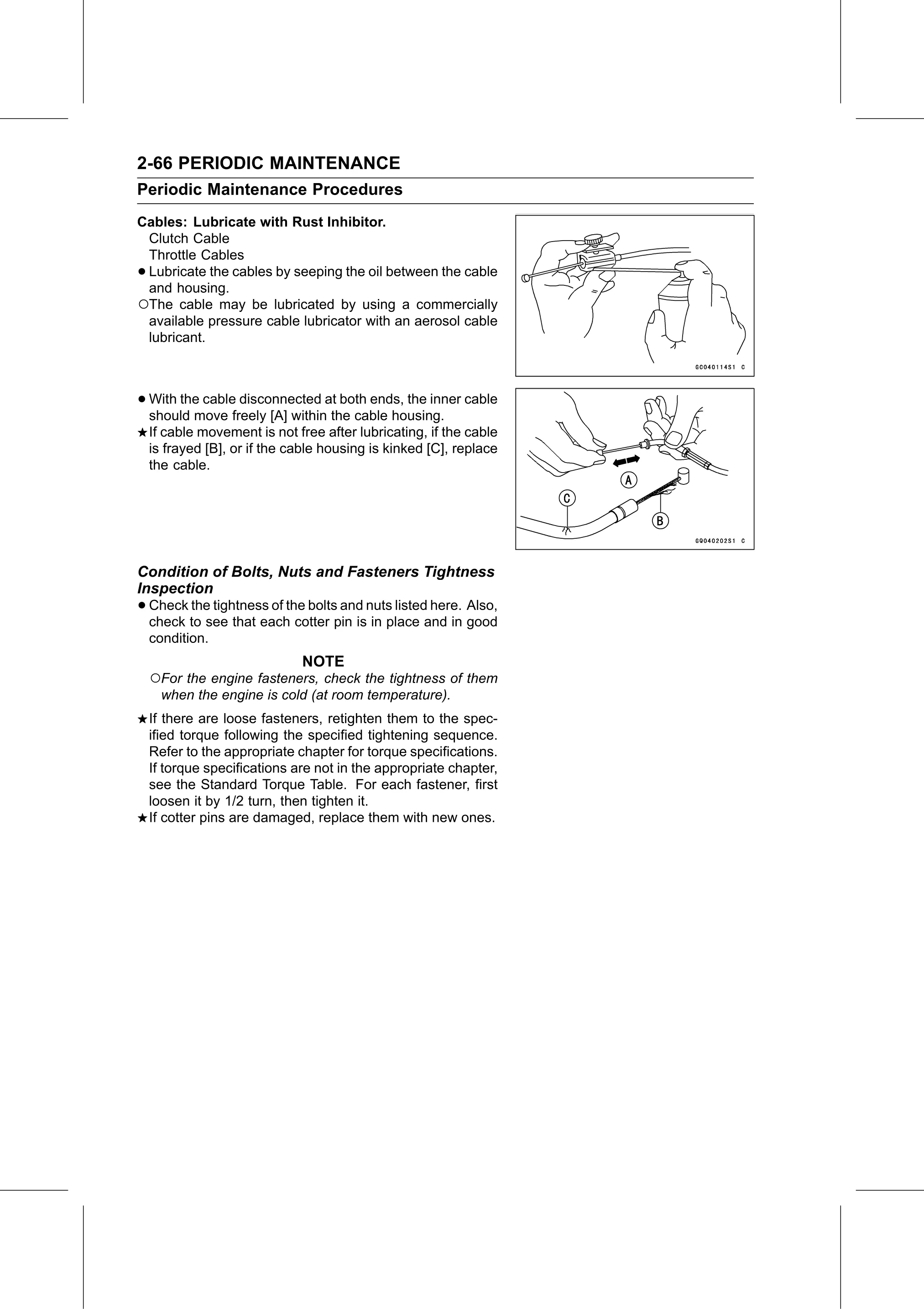 Service Manual page 88 — Periodic Maintenance › Condition of Bolts, Nuts and Fasteners Tightness Inspection