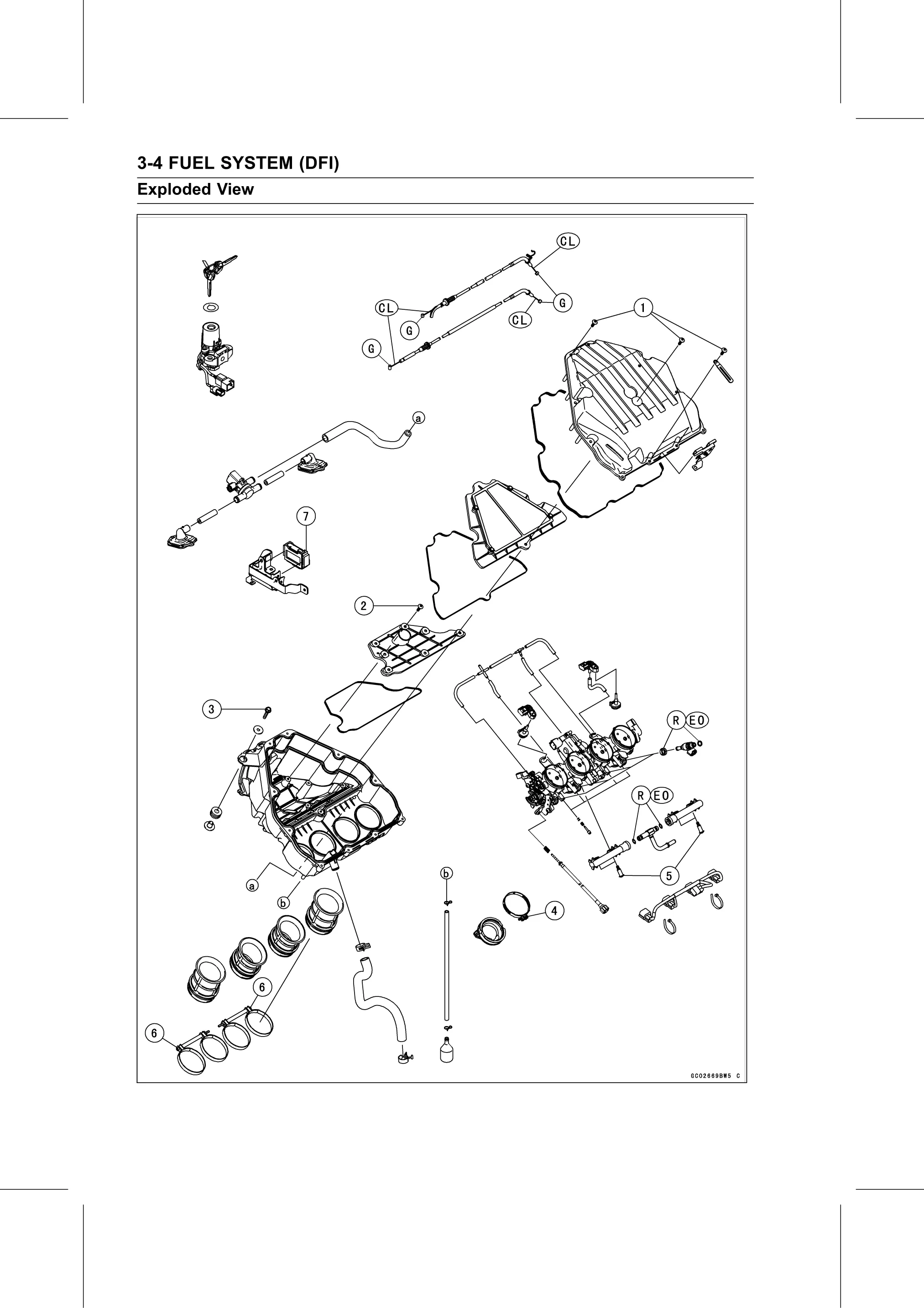 Service Manual page 94 — Fuel System (DFI) › Exploded View