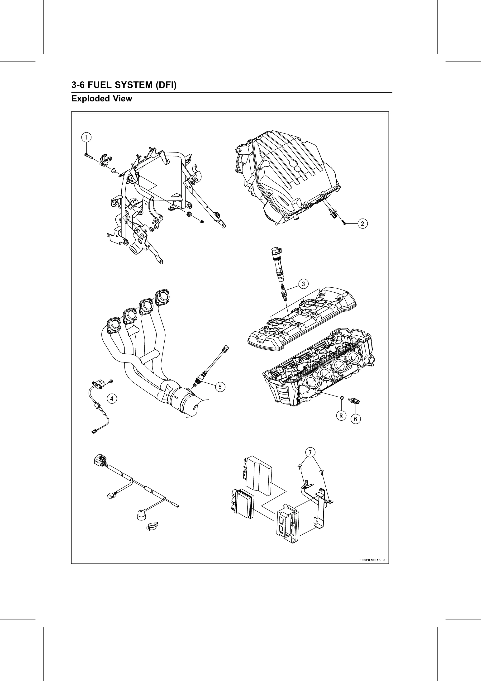 Service Manual page 96 — Fuel System (DFI) › Exploded View