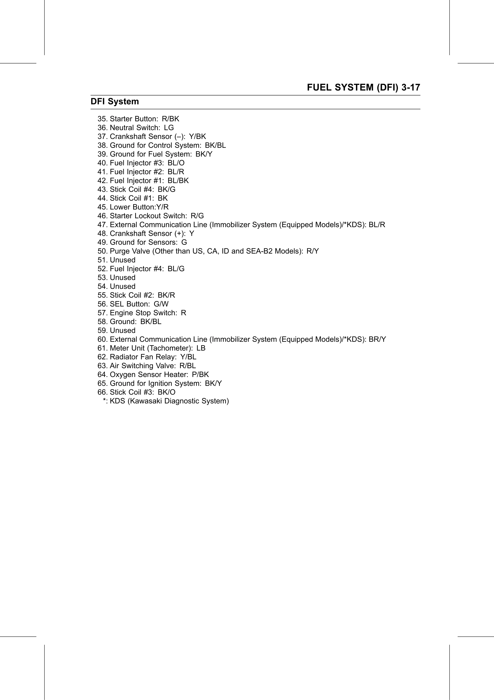 Service Manual page 107 — Fuel System (DFI) › DFI Components Naming