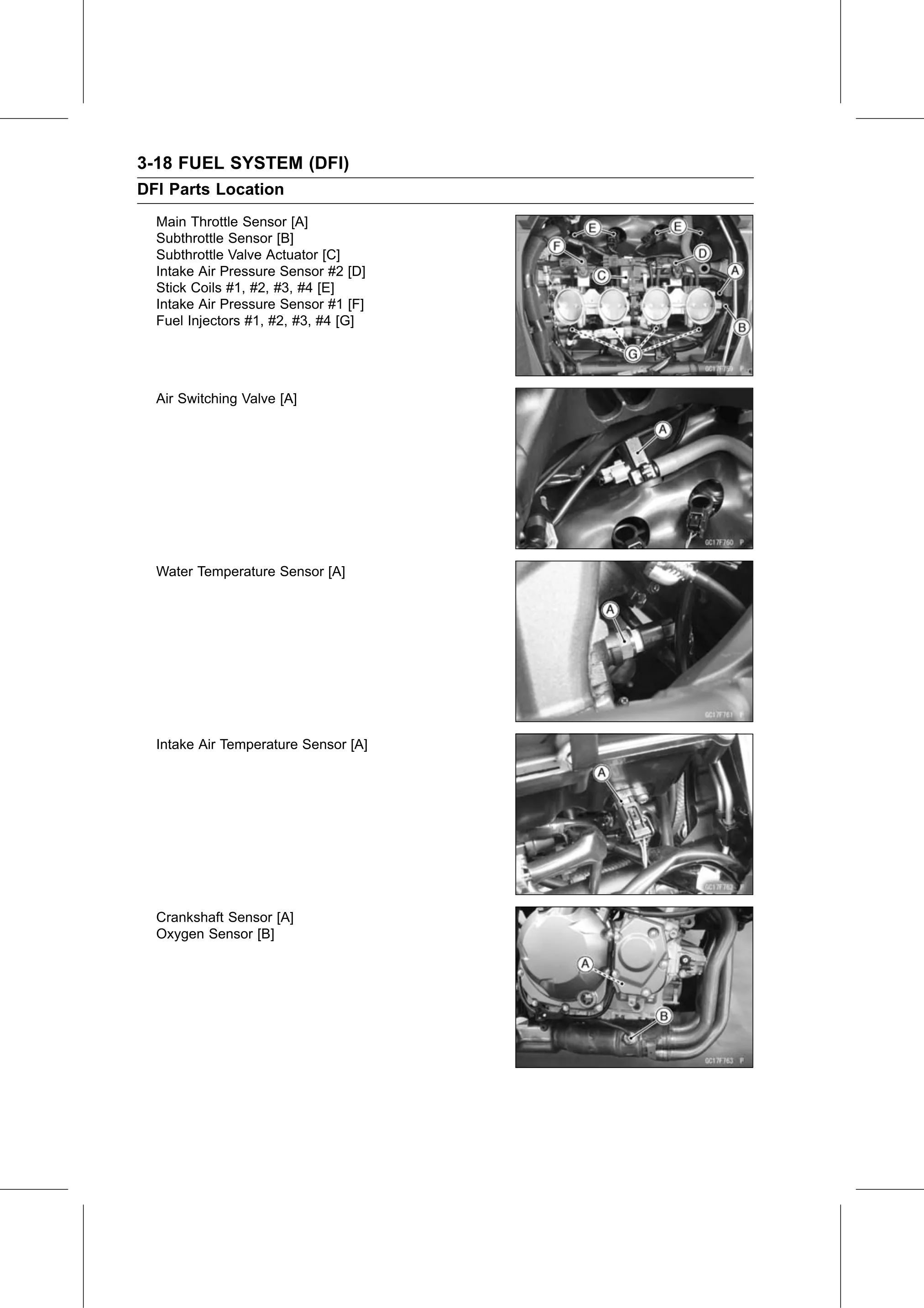 Service Manual page 108 — Fuel System (DFI) › DFI Parts Location