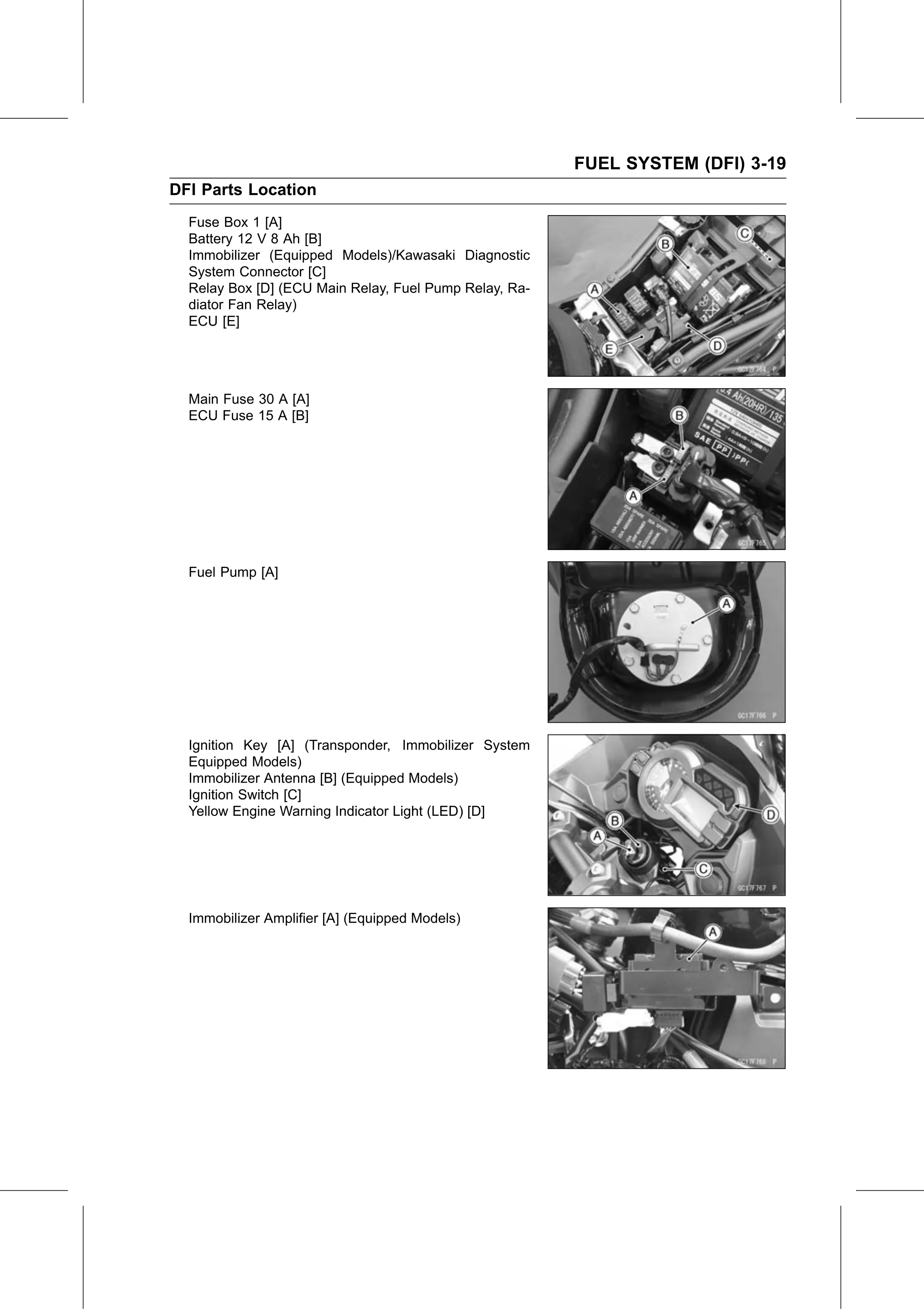 Service Manual page 109 — Fuel System (DFI) › DFI Parts Location