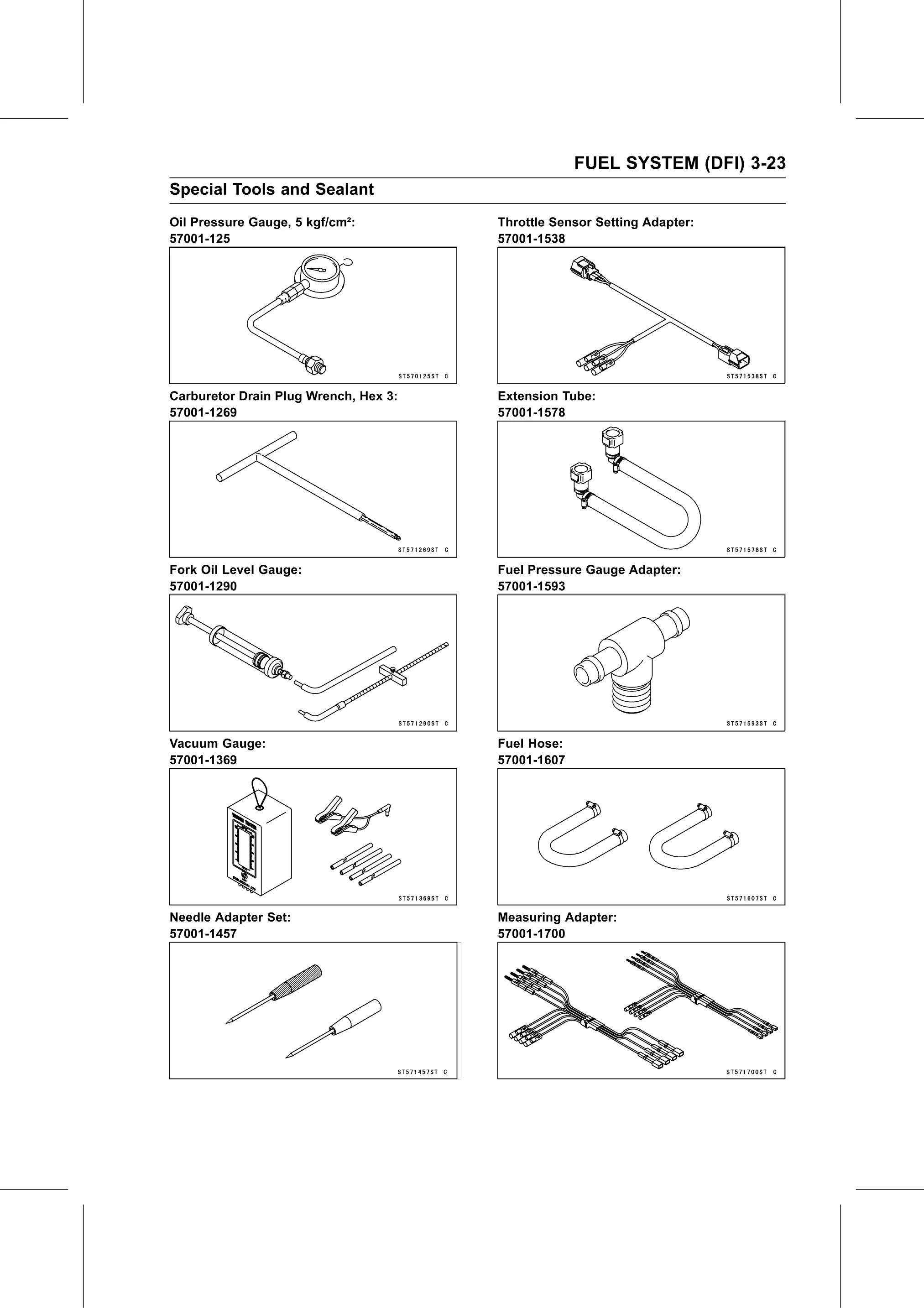 Service Manual page 113 — Fuel System (DFI) › Special Tools and Sealant