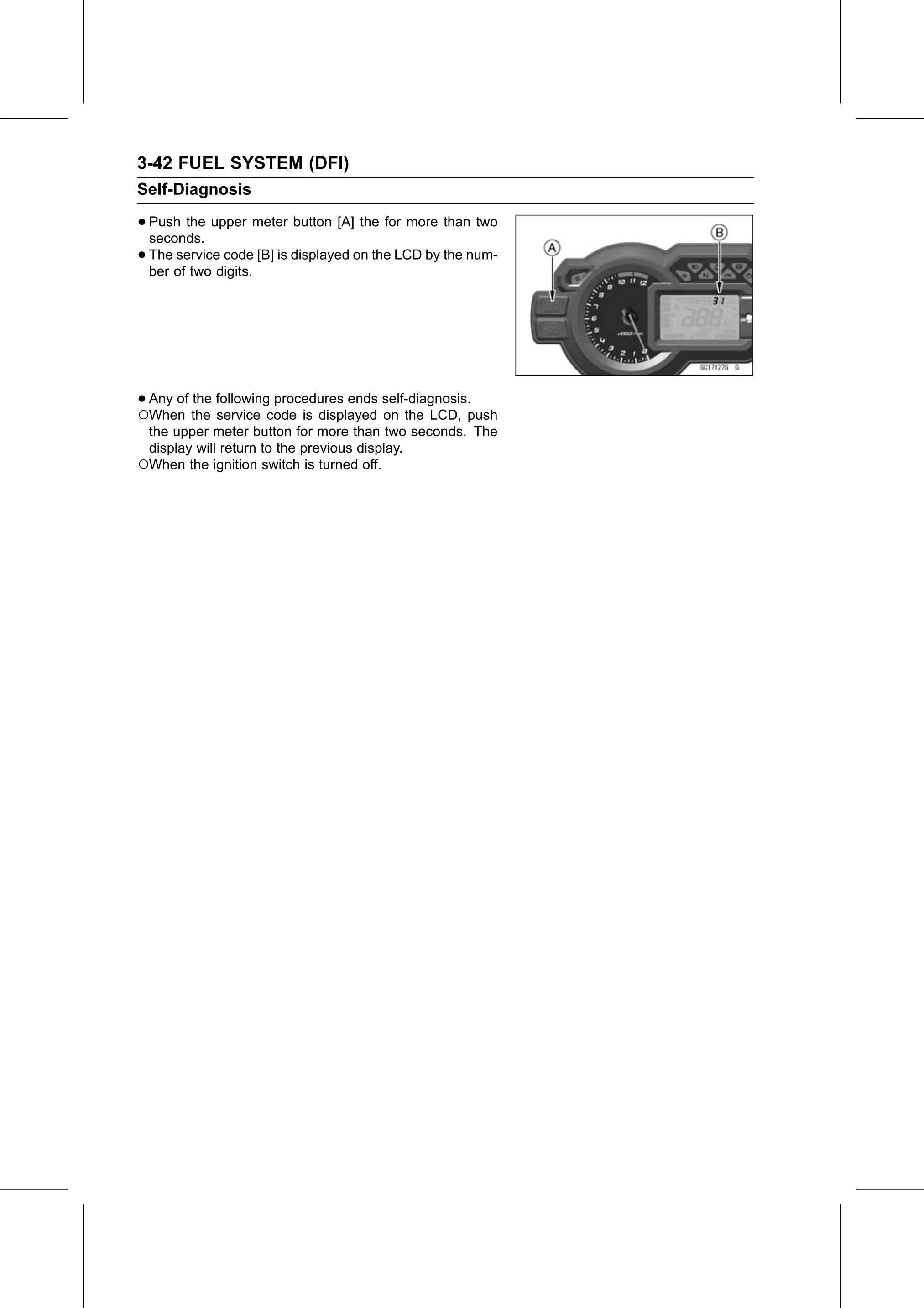 Service Manual page 132 — Fuel System (DFI) › Self-Diagnosis Procedures