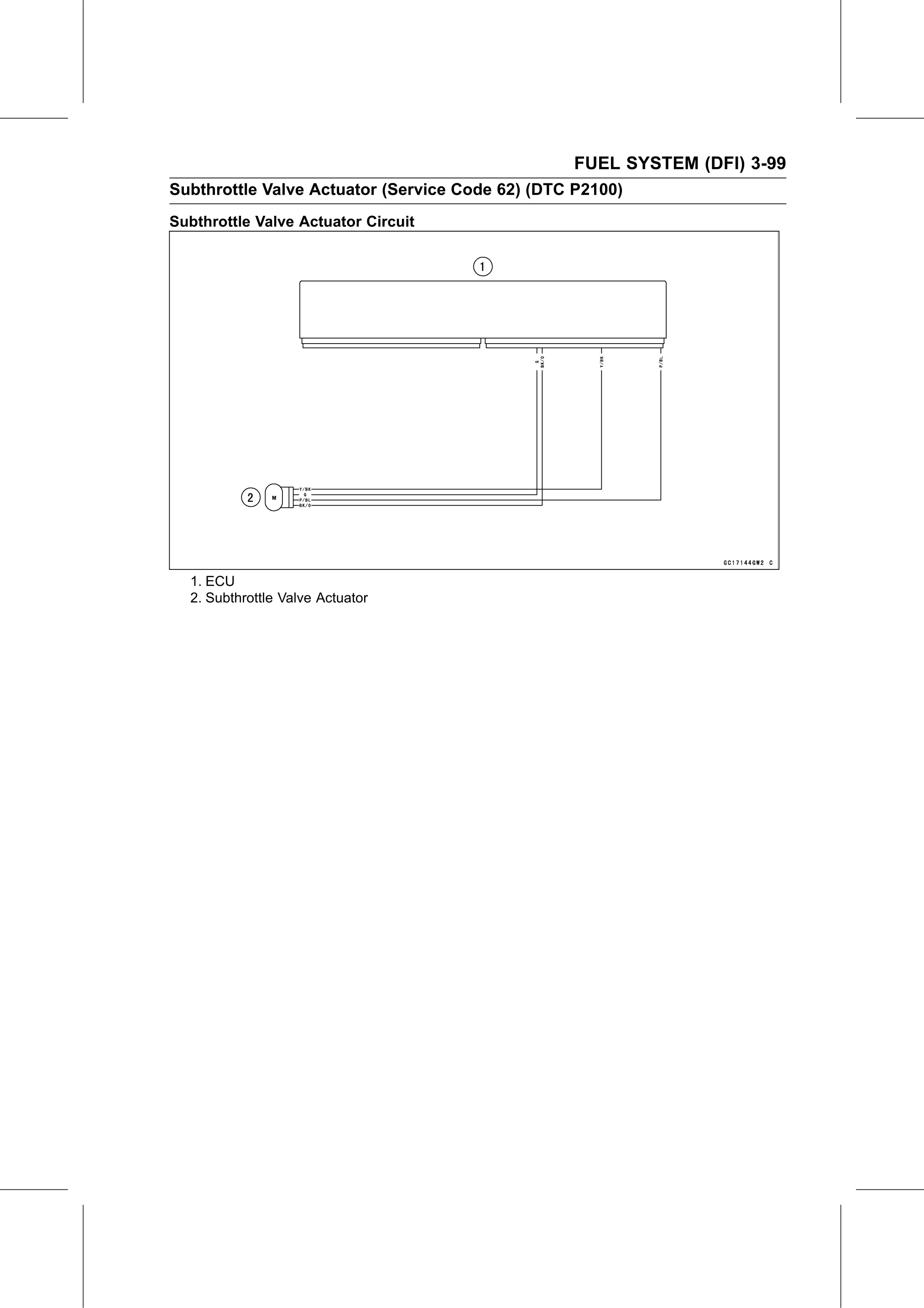 Service Manual page 189 — Fuel System (DFI) › Subthrottle Valve Actuator Inspection