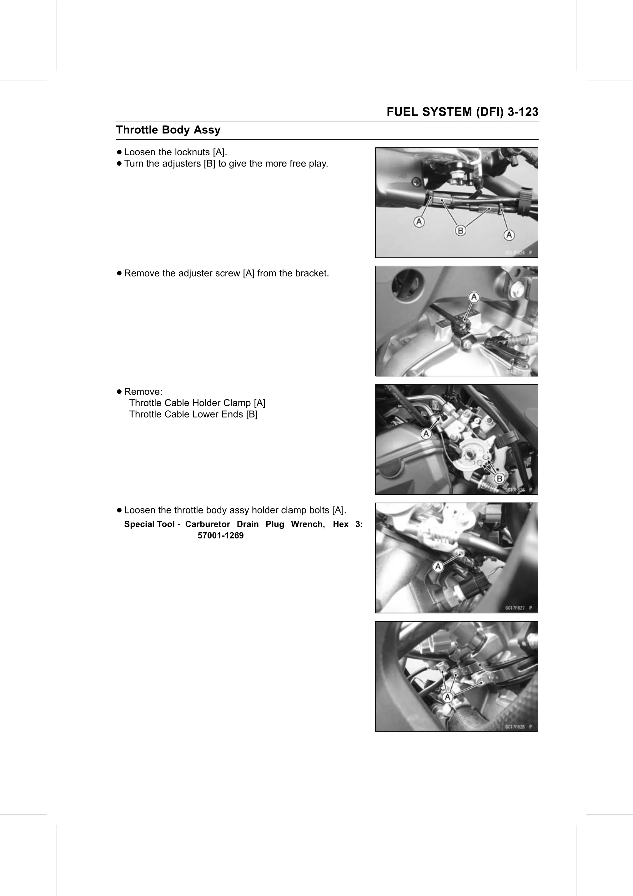 Service Manual page 213 — Fuel System (DFI) › Throttle Body Assy Removal
