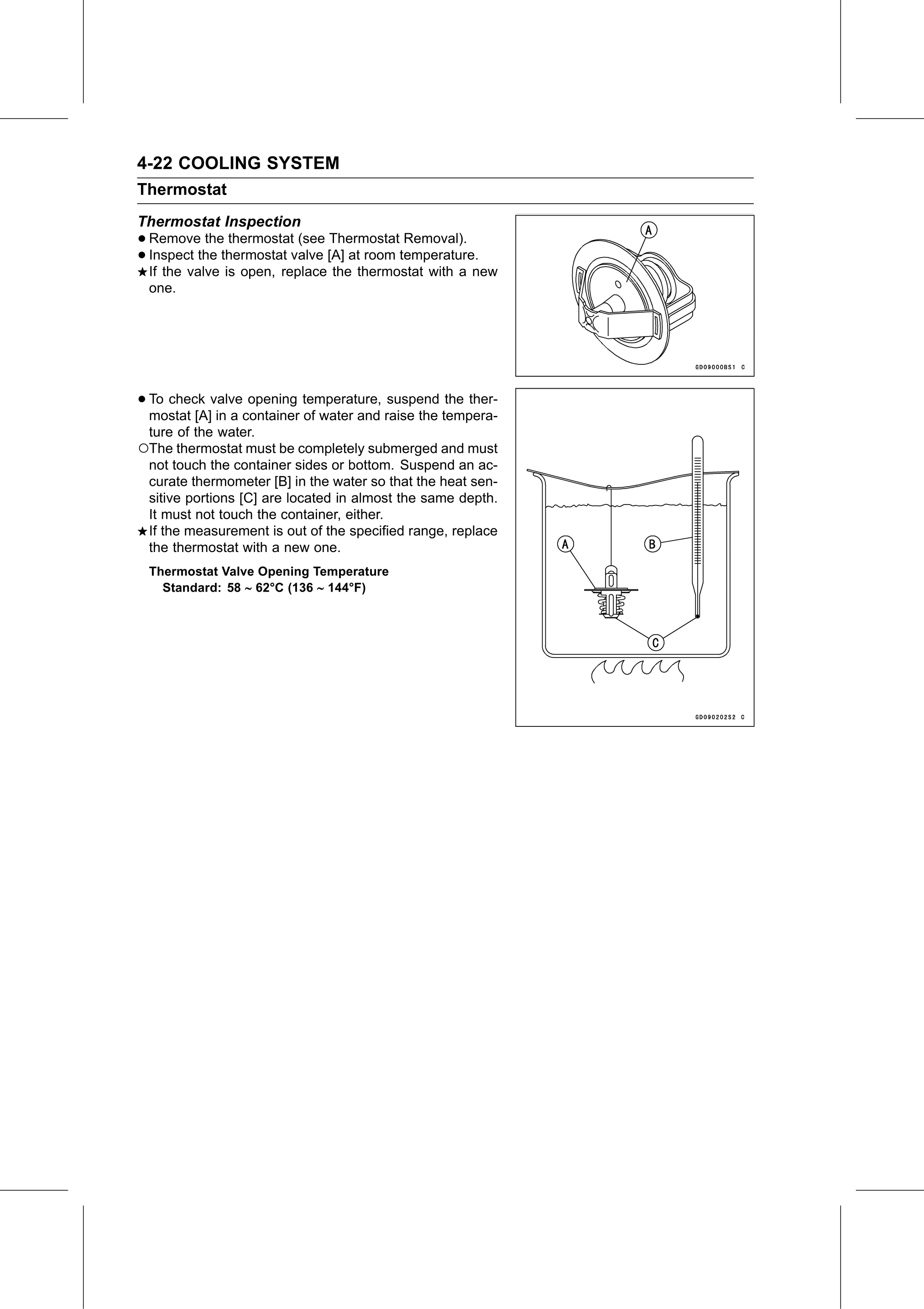 Service Manual page 248 — Cooling System › Thermostat Inspection