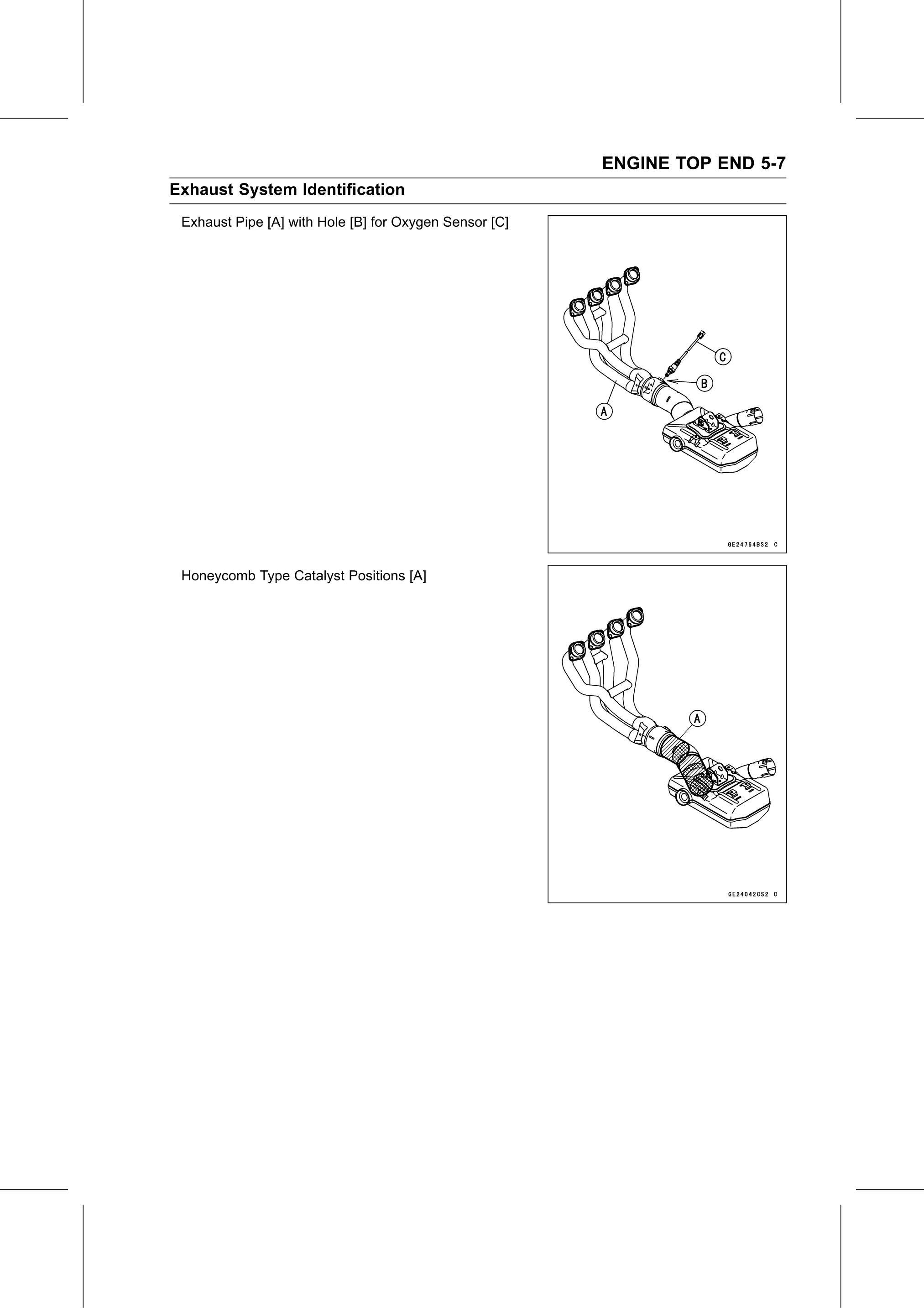 Service Manual page 257 — Engine Top End › Exhaust System Identification