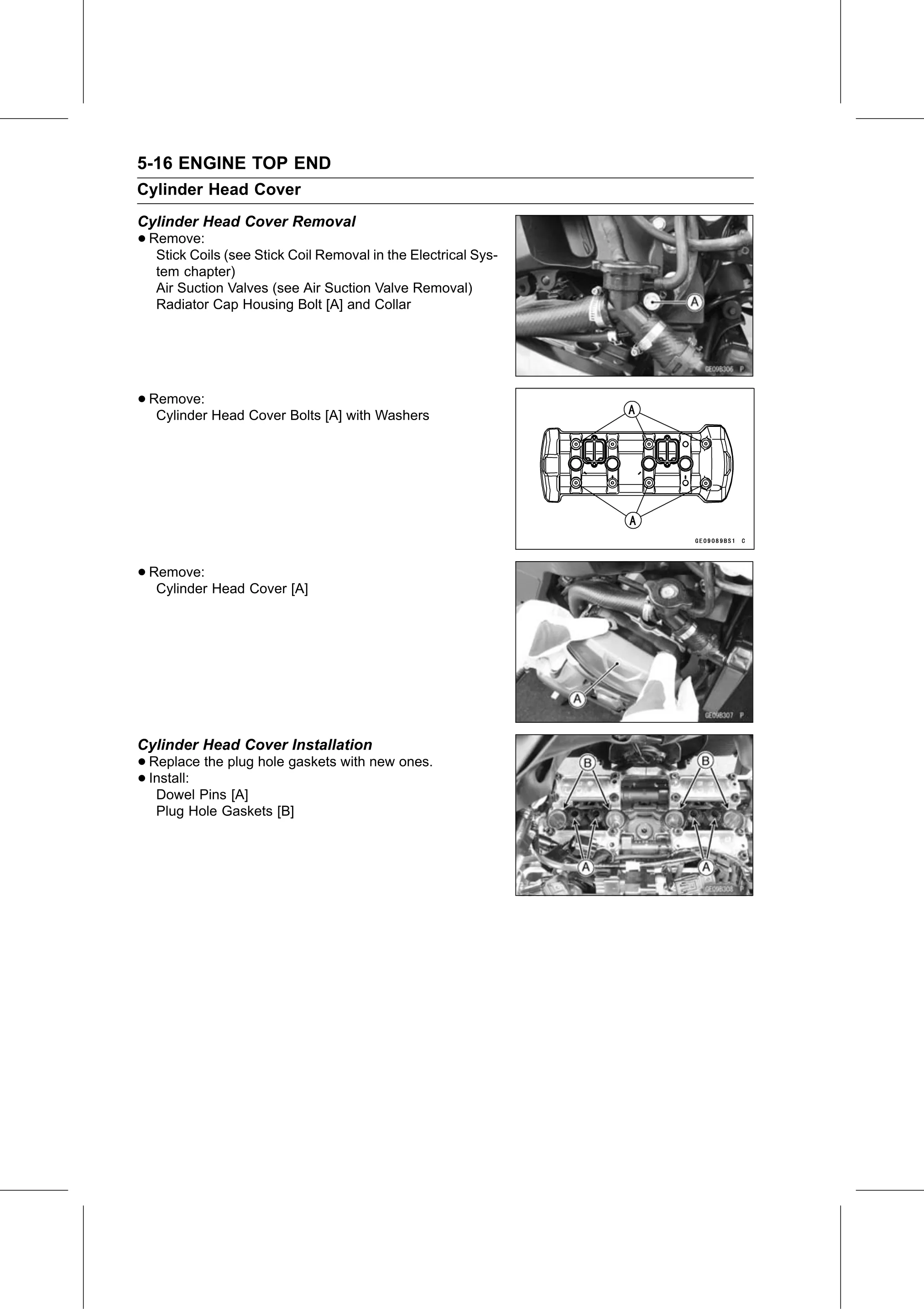 Service Manual page 266 — Engine Top End › Cylinder Head Cover Installation