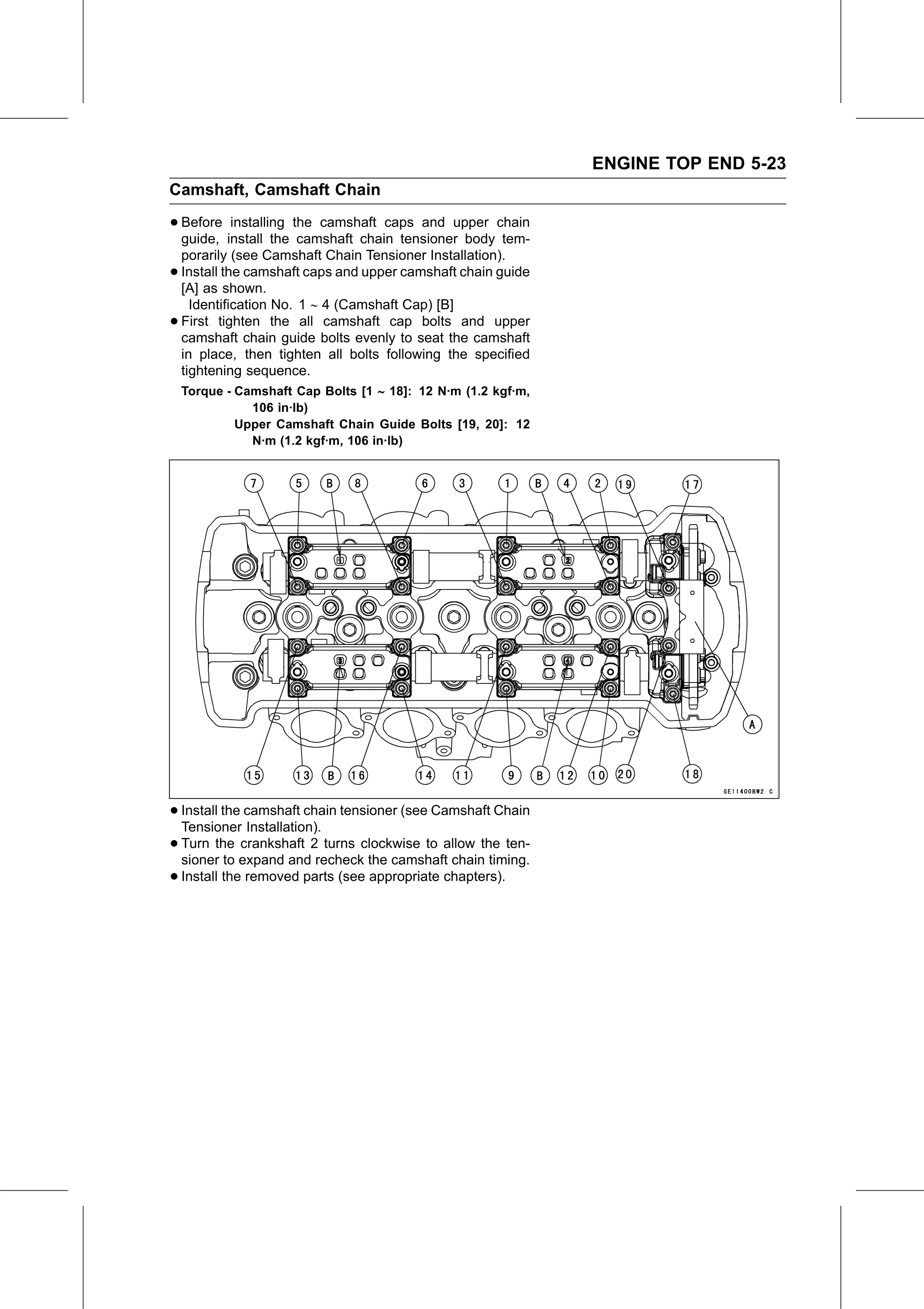 Service Manual page 273 — Engine Top End › Camshaft Installation