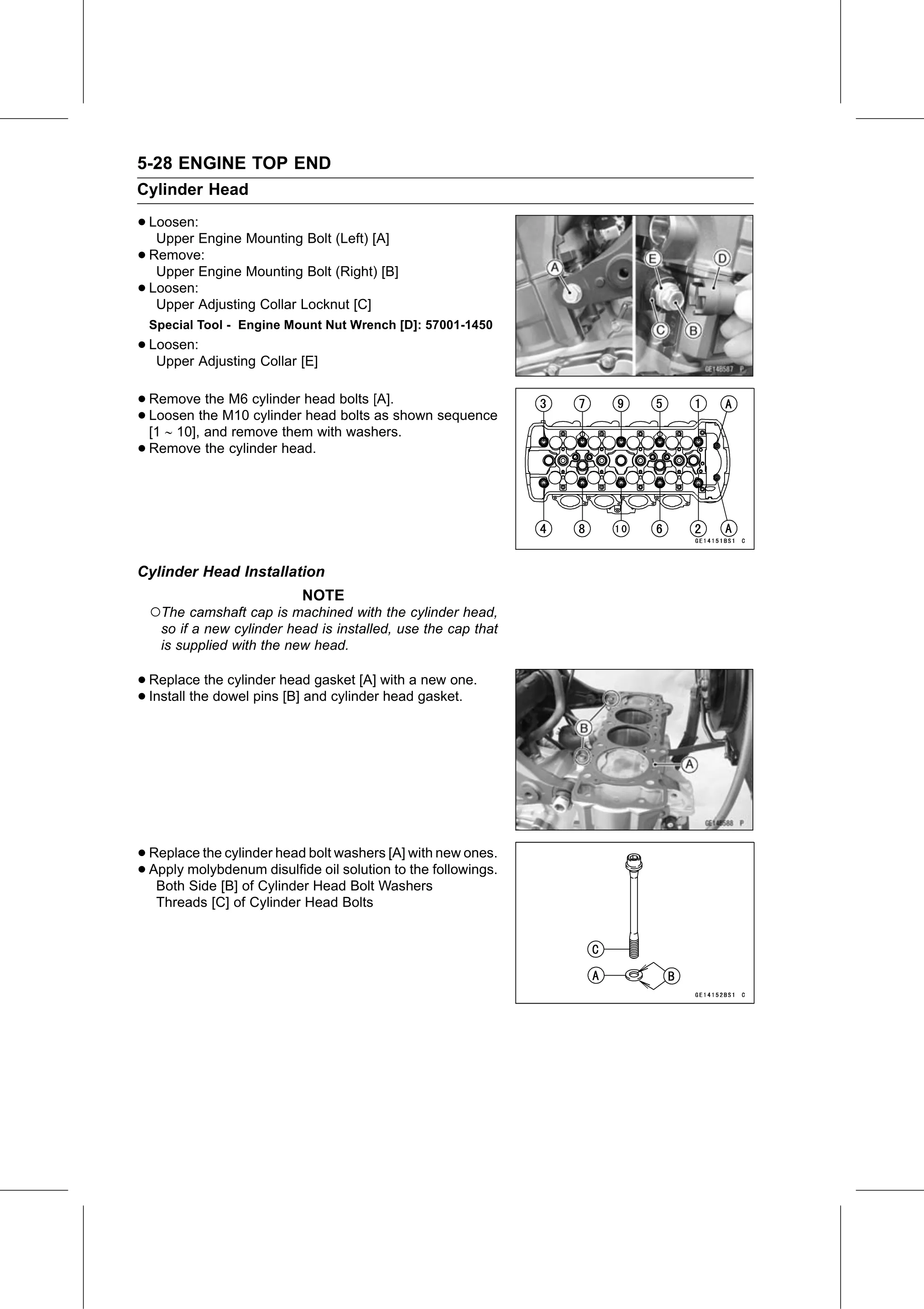 Service Manual page 278 — Engine Top End › Cylinder Head Installation