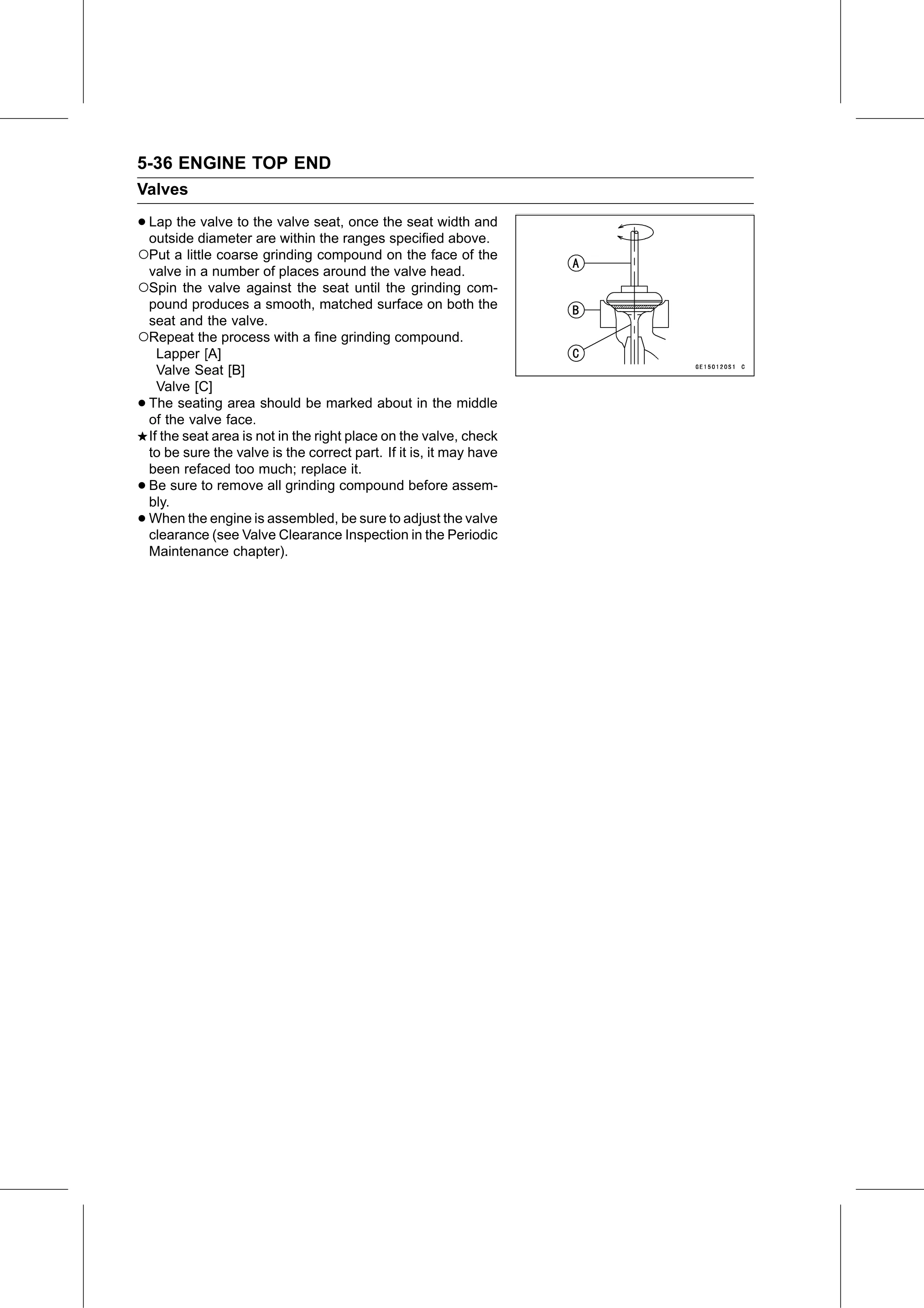 Service Manual page 286 — Engine Top End › Valve Seat Repair