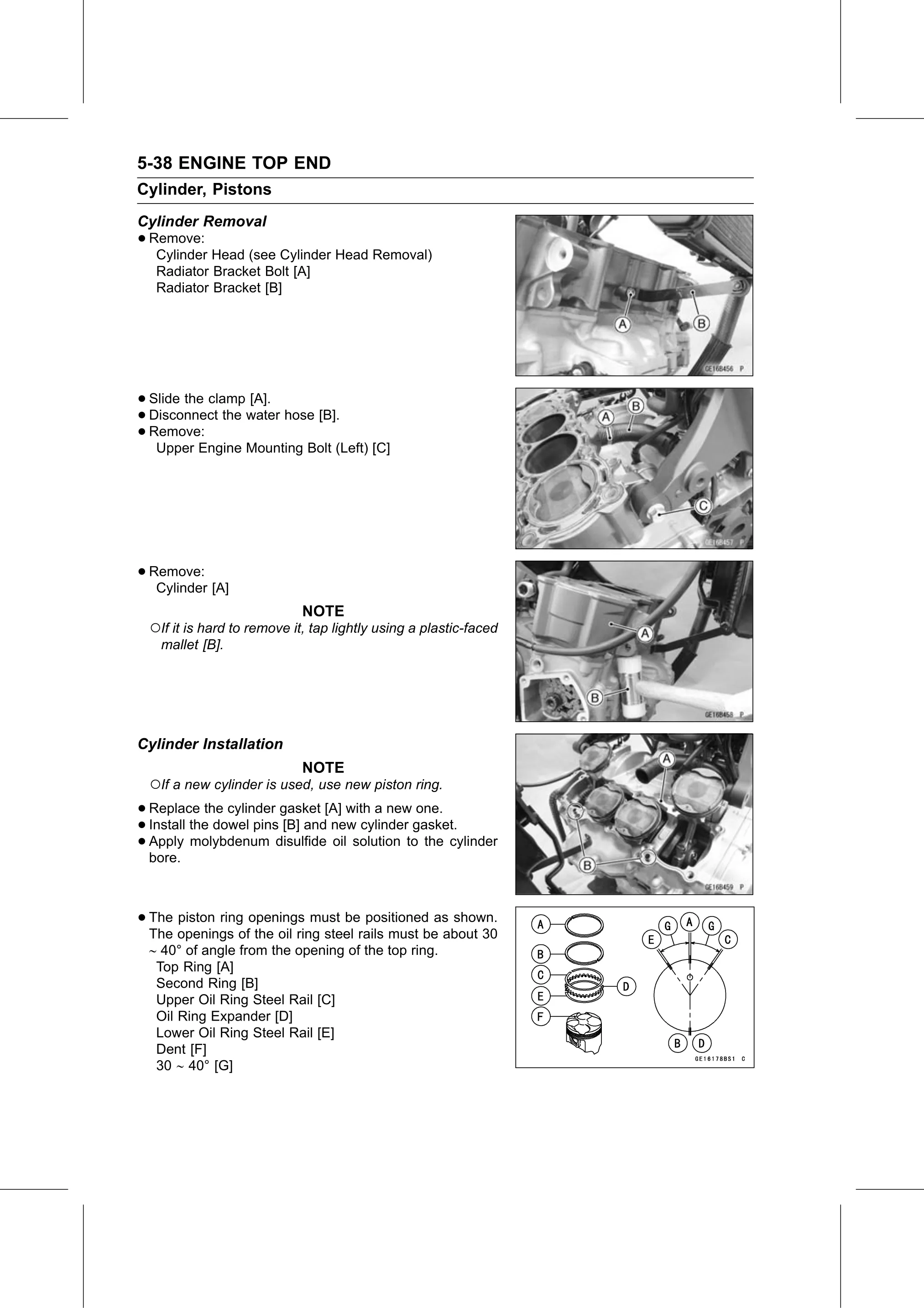 Service Manual page 288 — Engine Top End › Cylinder Installation