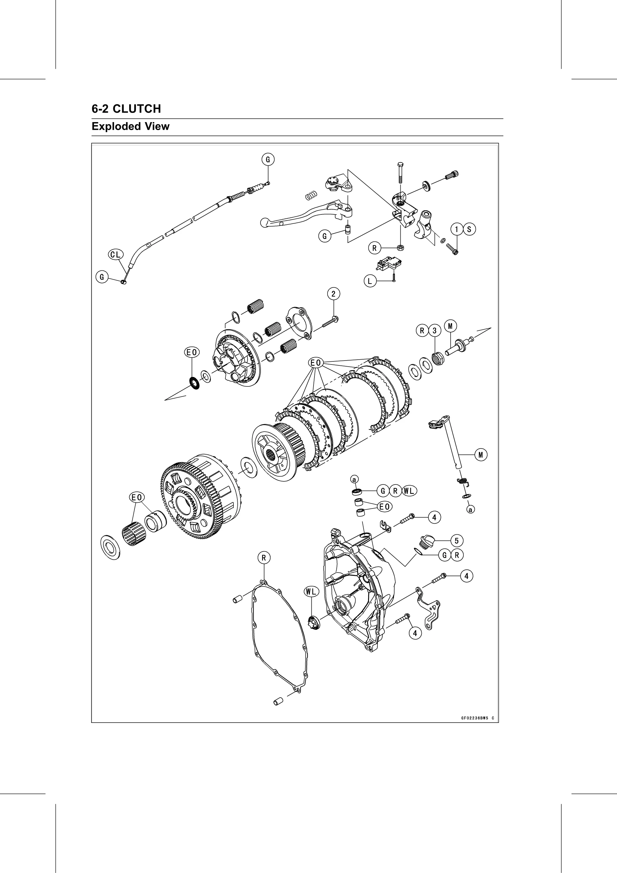 Service Manual page 300 — Clutch › Exploded View