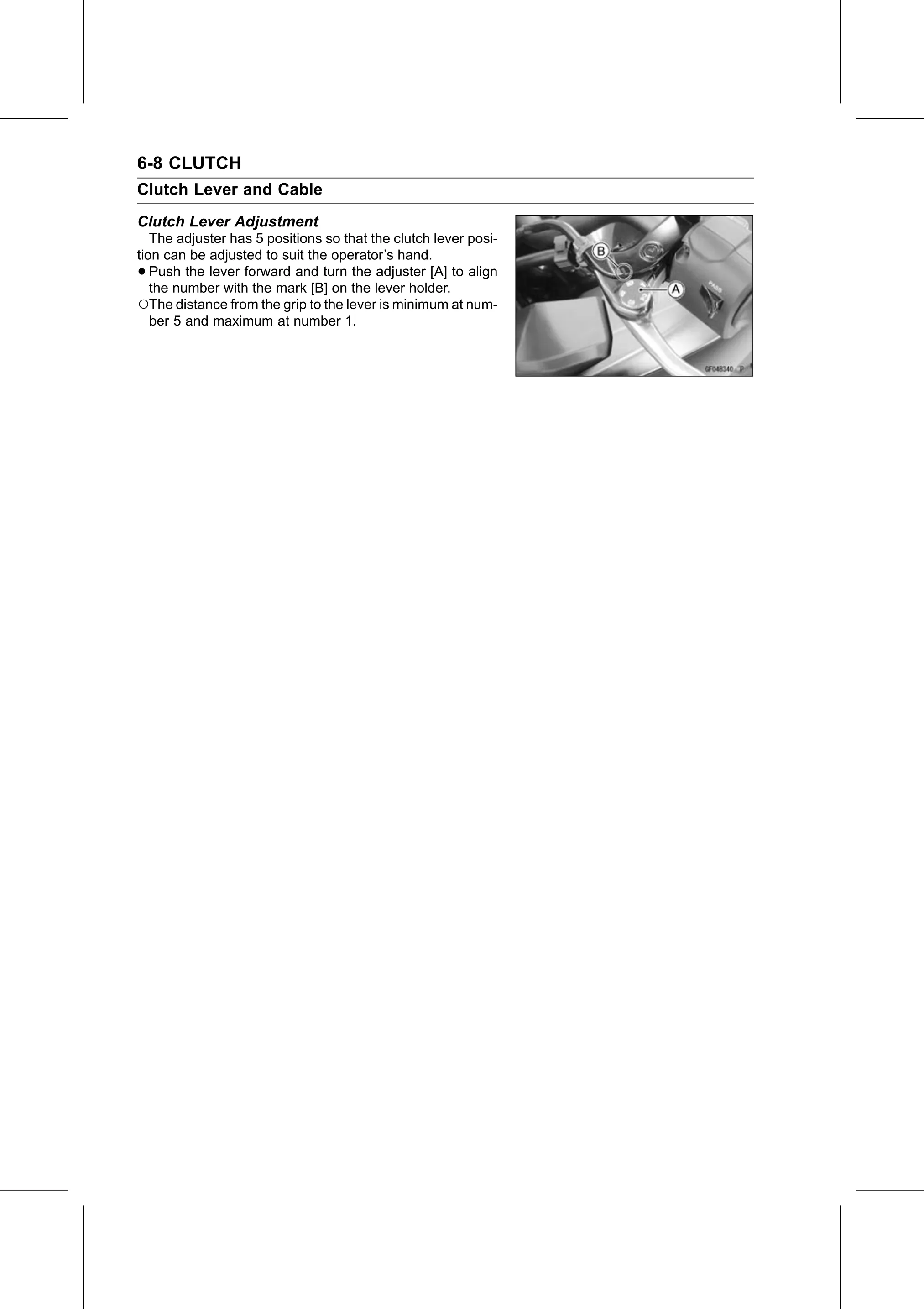 Service Manual page 306 — Clutch › Clutch Lever Adjustment