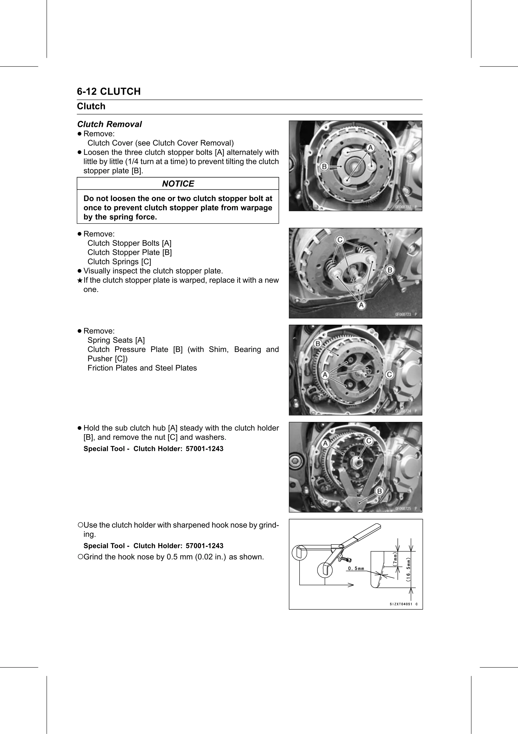 Service Manual page 310 — Clutch › Clutch Removal