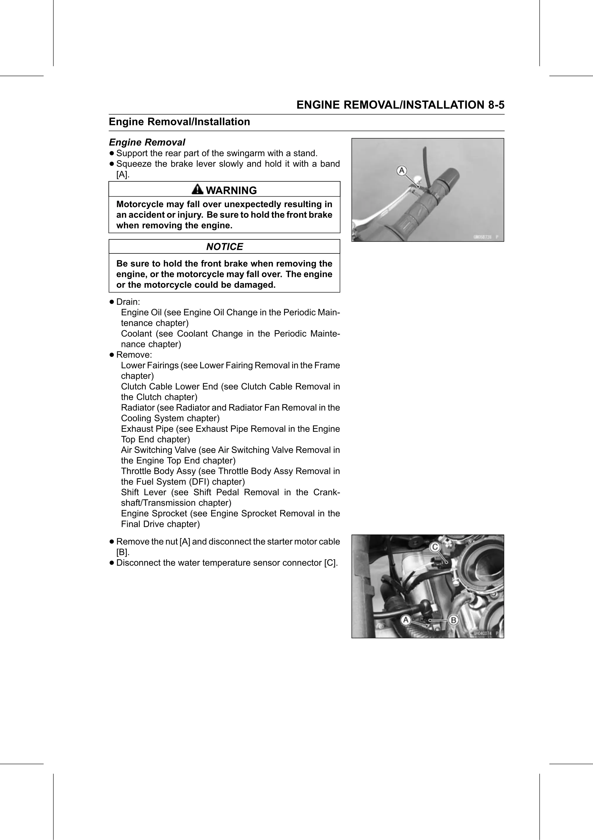 Service Manual page 339 — Engine Removal/Installation › Engine Removal