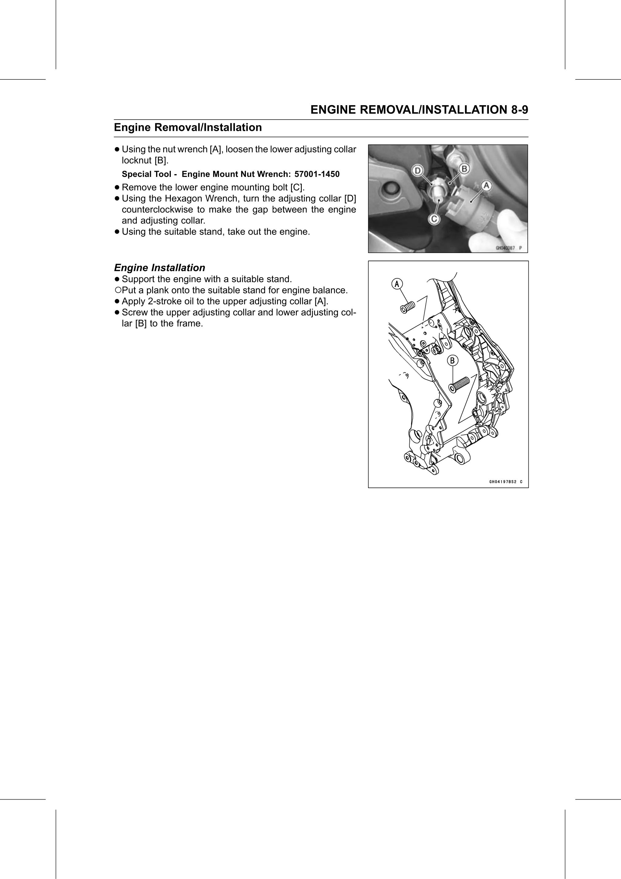 Service Manual page 343 — Engine Removal/Installation › Engine Installation