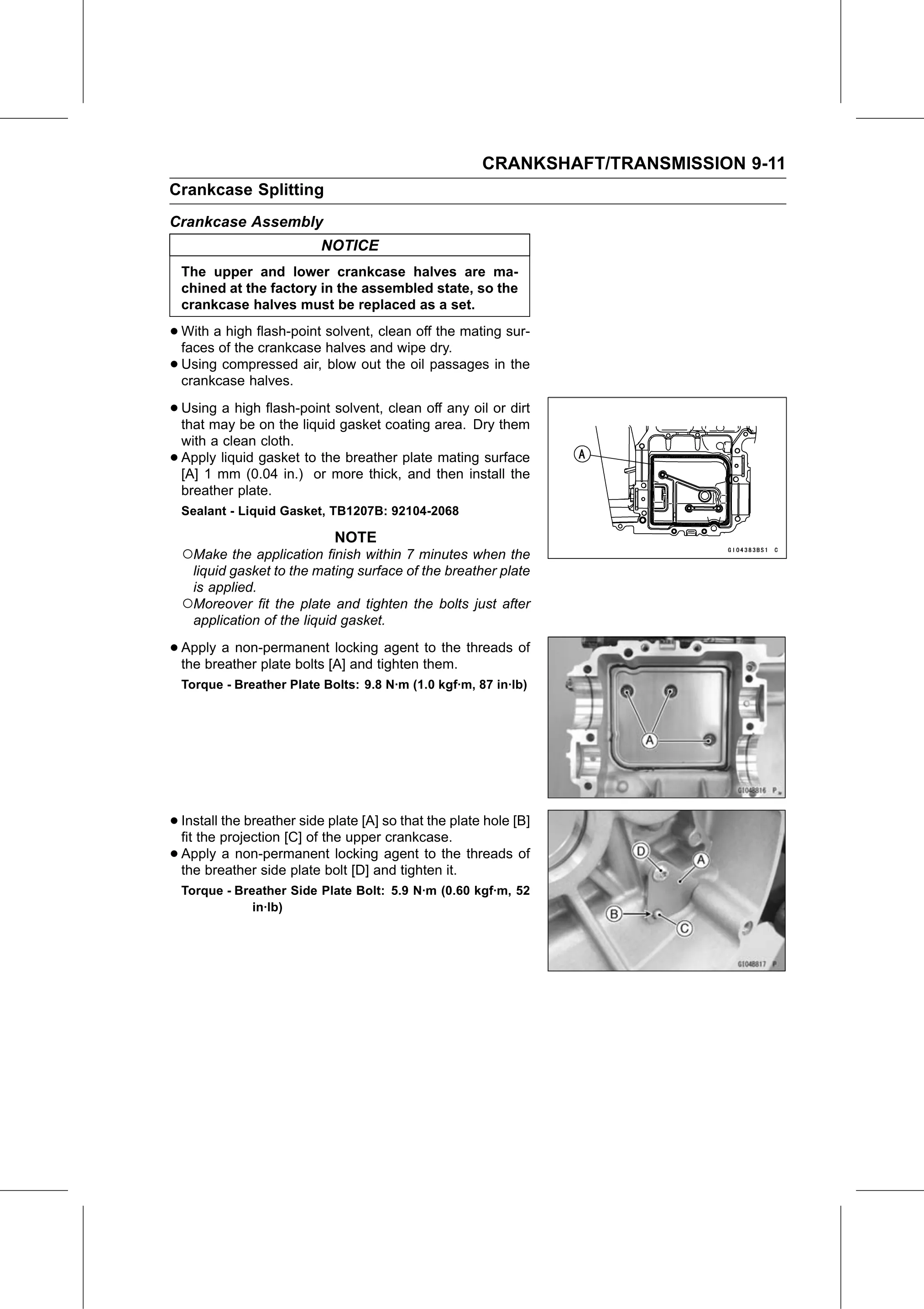 Service Manual page 357 — Crankshaft/Transmission › Crankcase Assembly