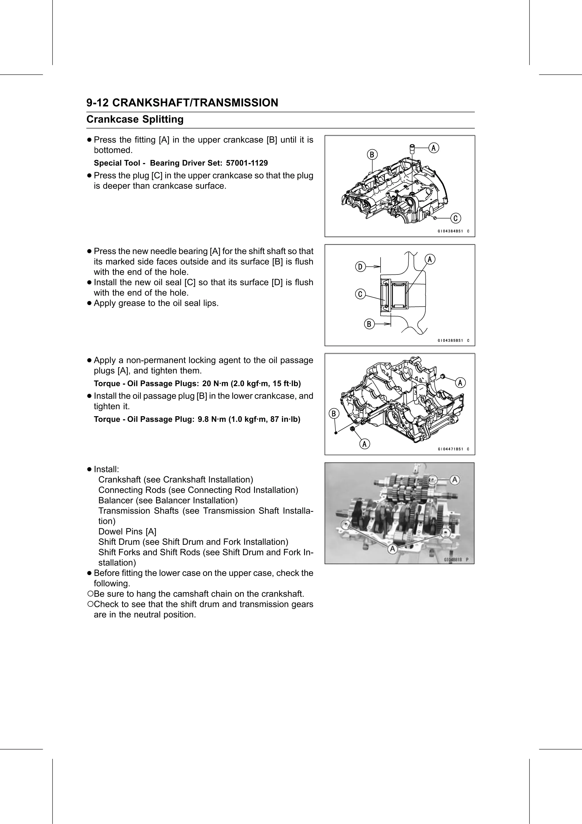 Service Manual page 358 — Crankshaft/Transmission › Crankcase Assembly