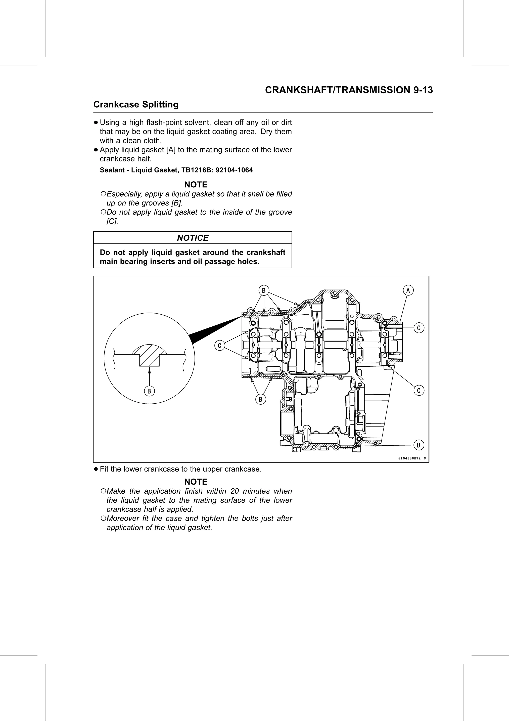 Service Manual page 359 — Crankshaft/Transmission › Crankcase Assembly