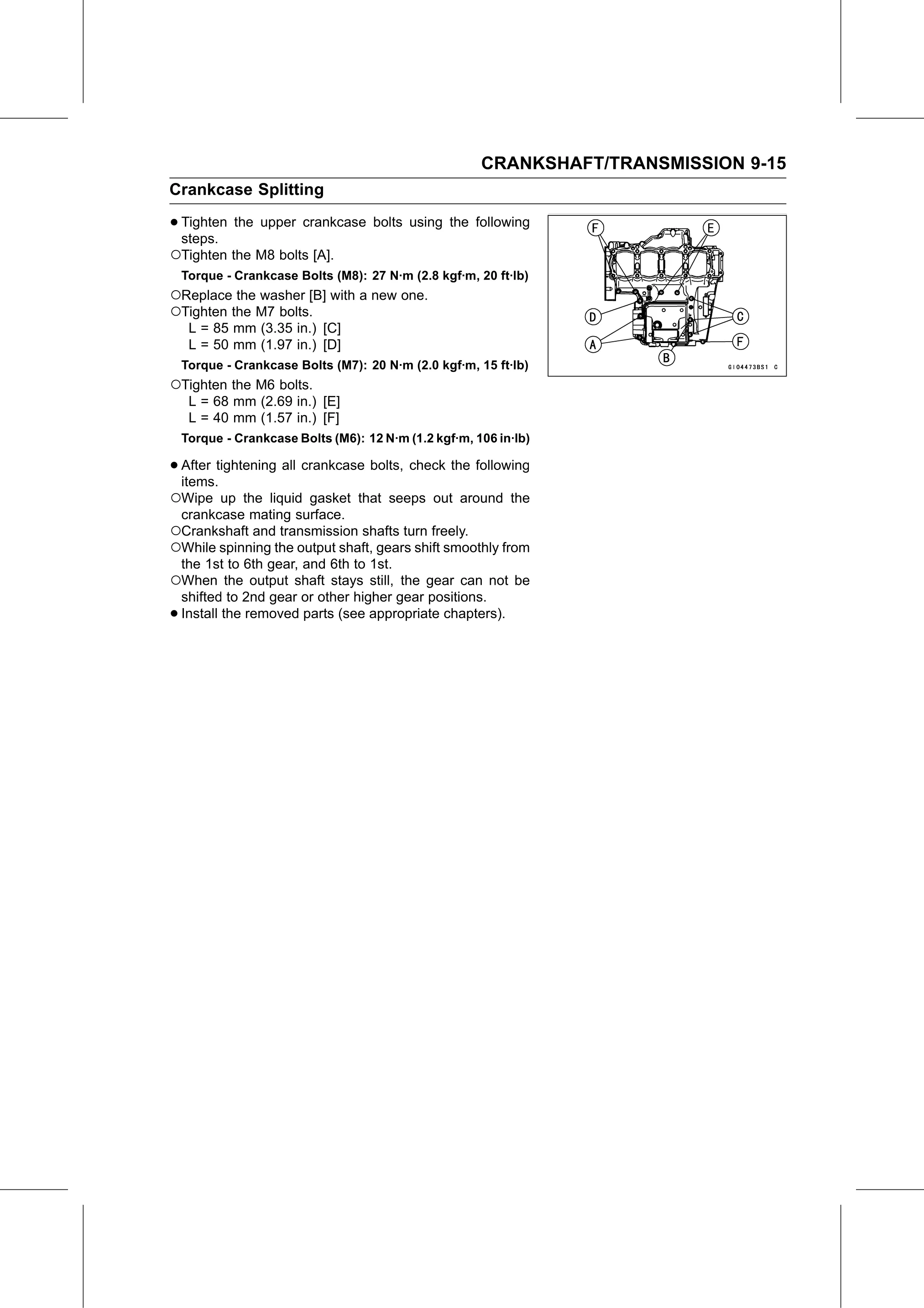 Service Manual page 361 — Crankshaft/Transmission › Crankcase Assembly