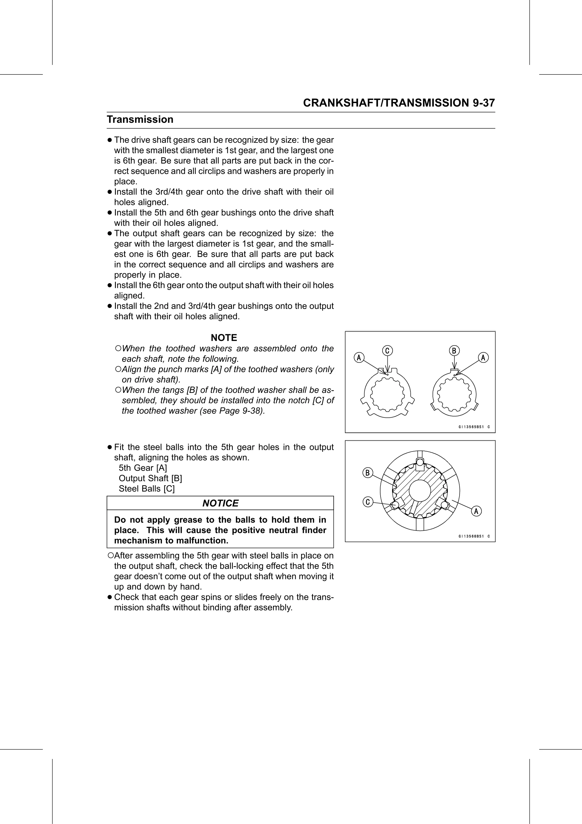 Service Manual page 383 — Crankshaft/Transmission › Transmission Shaft Assembly