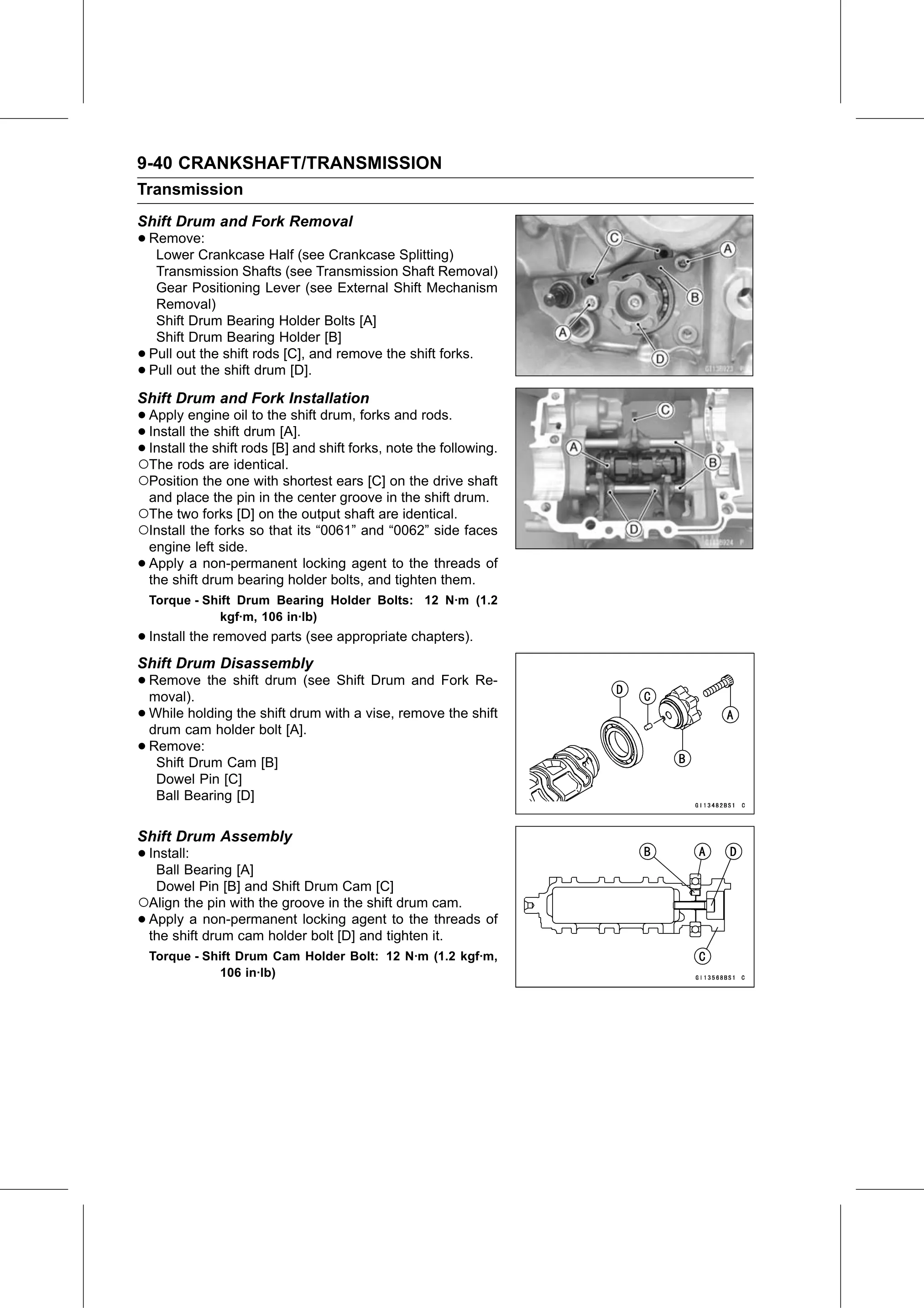 Service Manual page 386 — Crankshaft/Transmission › Shift Drum Assembly