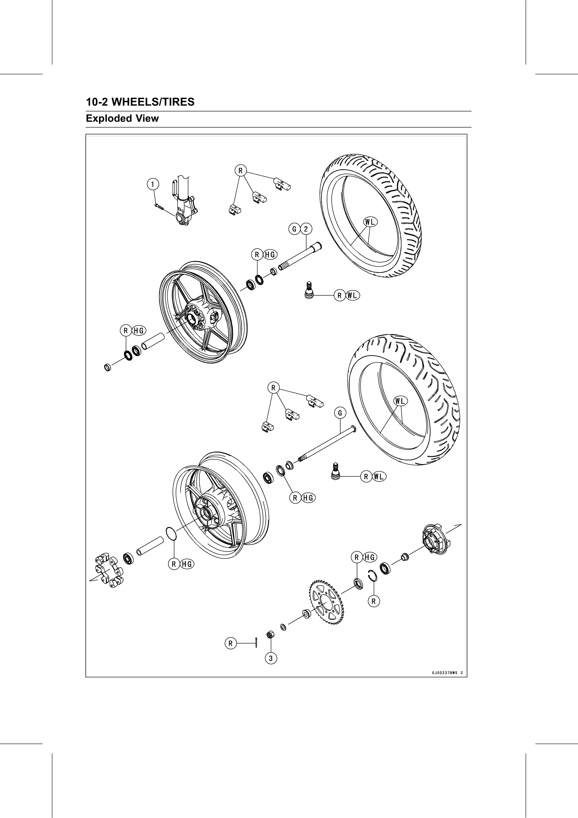 Service Manual page 390 — Wheels/Tires › Exploded View
