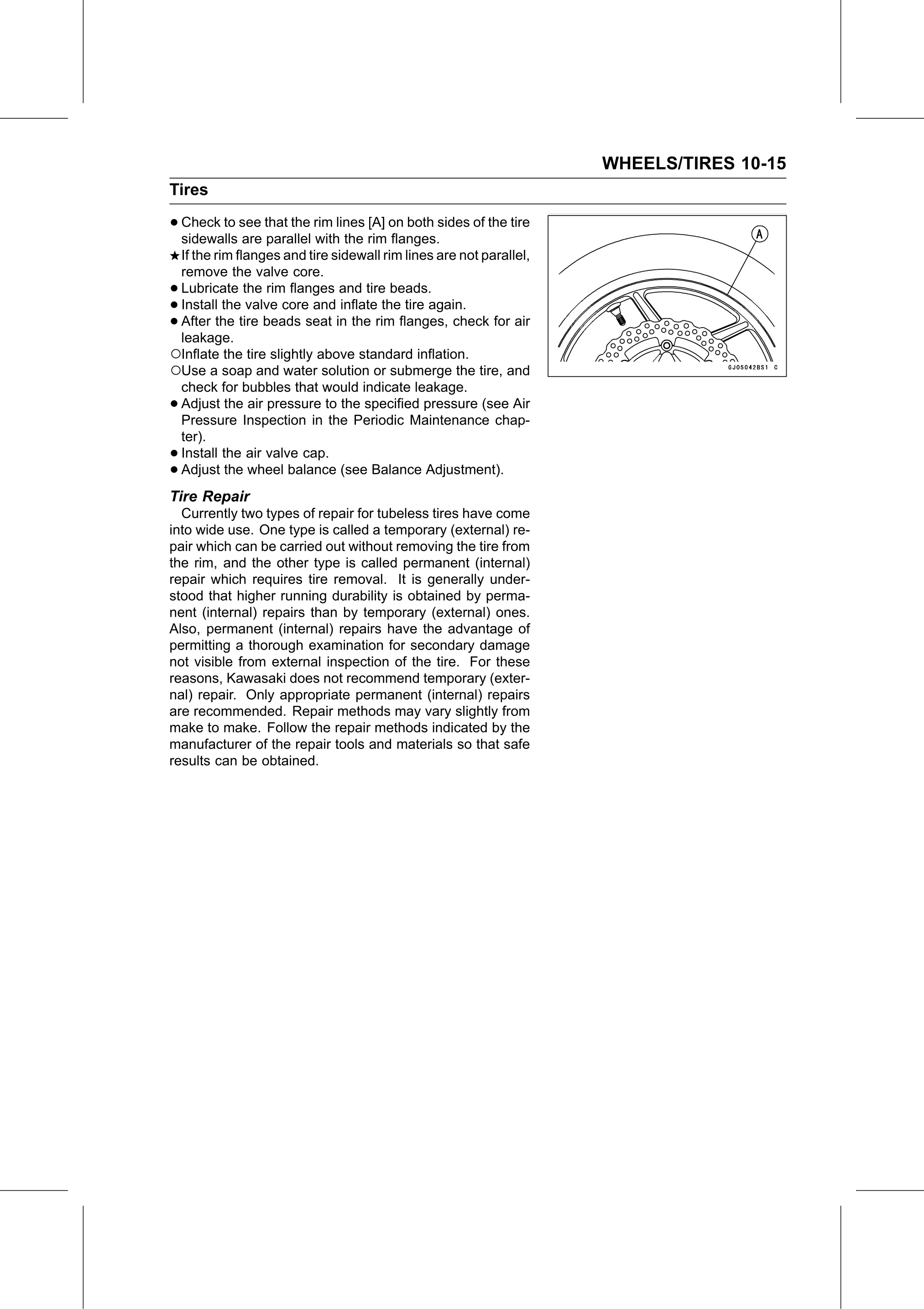 Service Manual page 403 — Wheels/Tires › Tire Repair