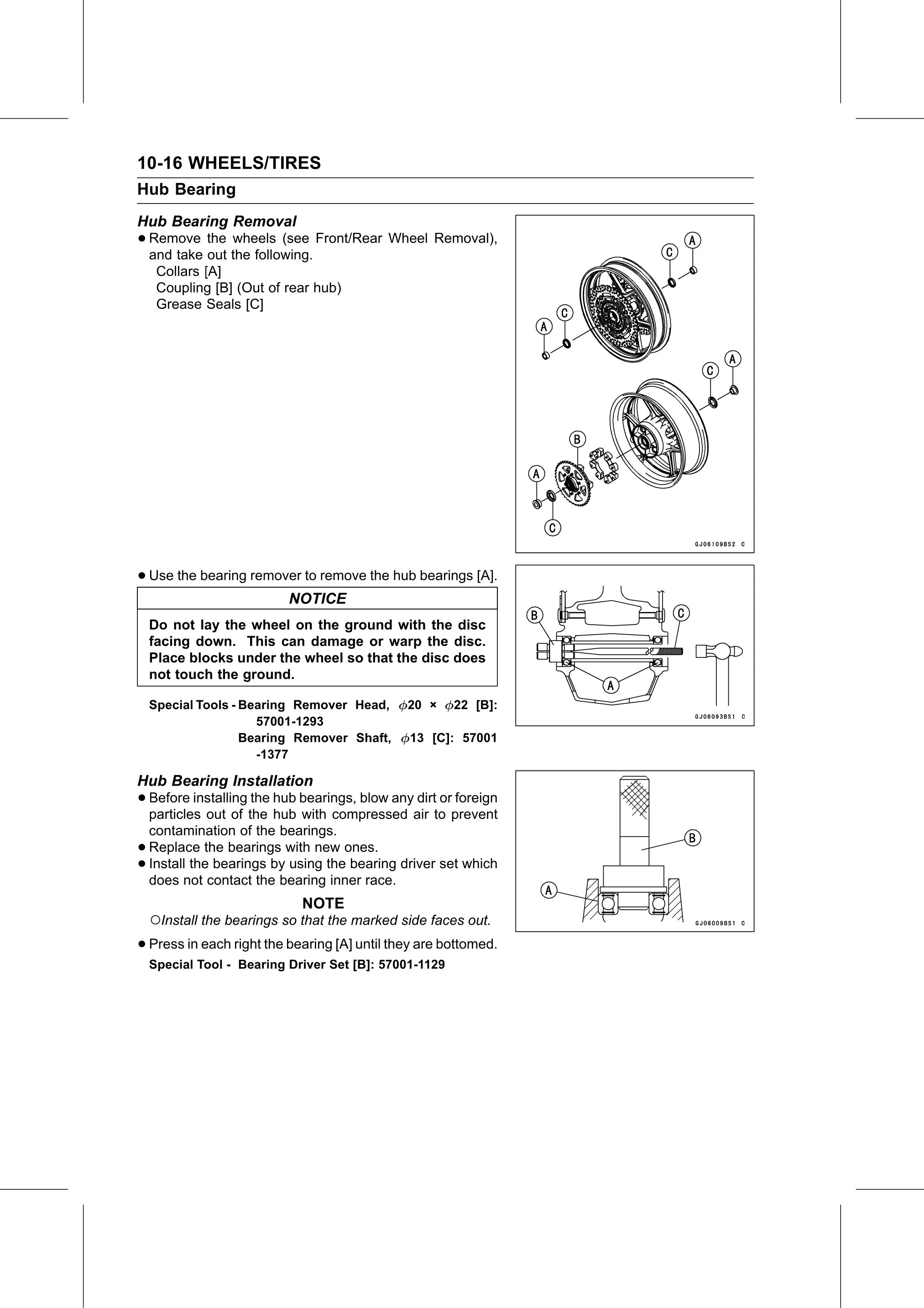 Service Manual page 404 — Wheels/Tires › Hub Bearing Installation