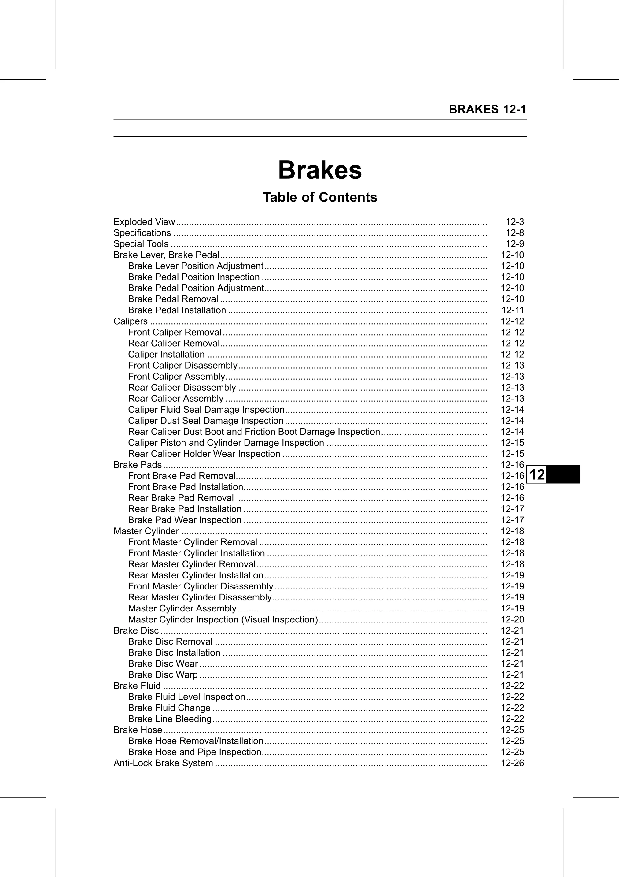 Service Manual page 423 — Brakes