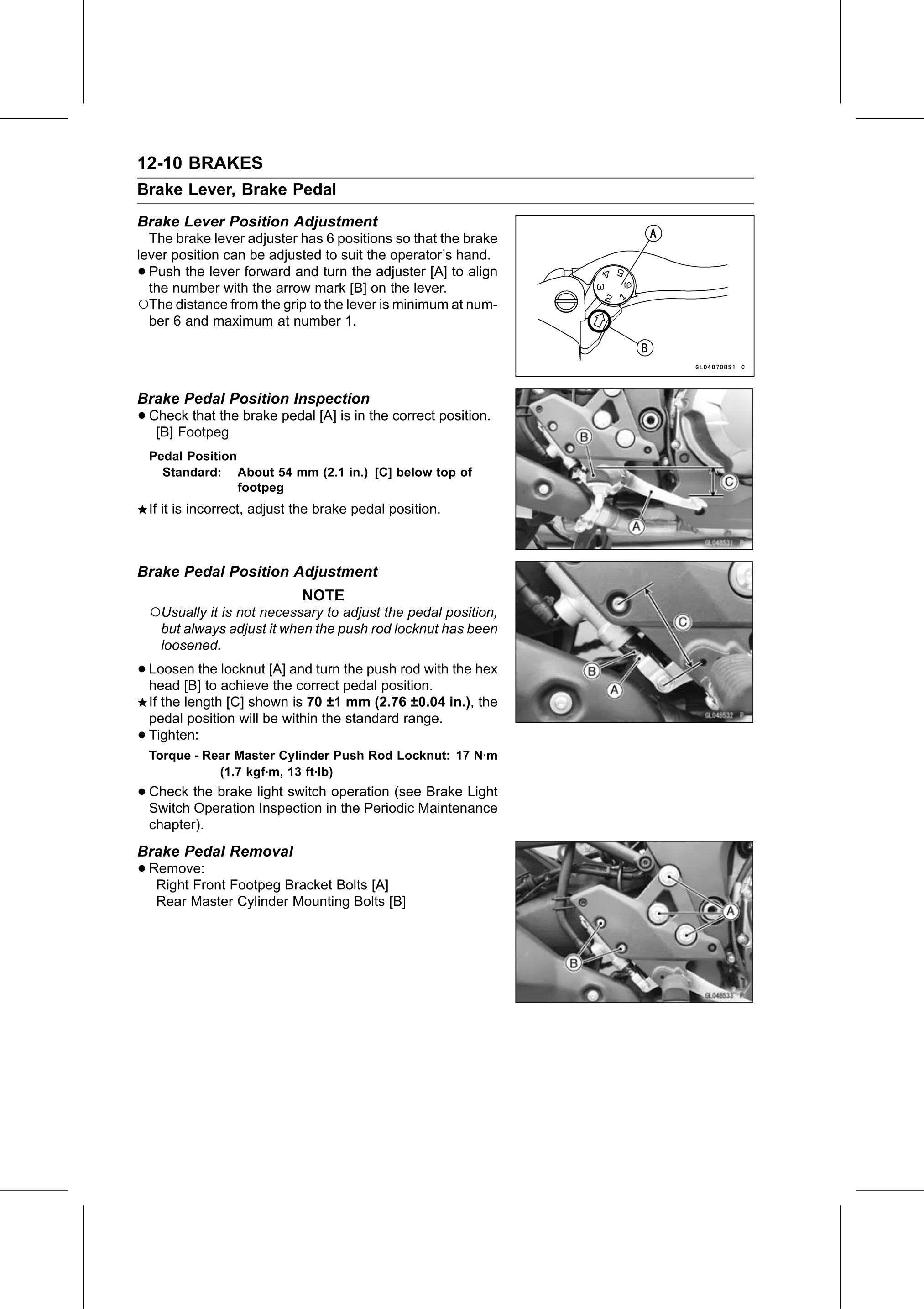 Service Manual page 432 — Brakes › Brake Pedal Removal