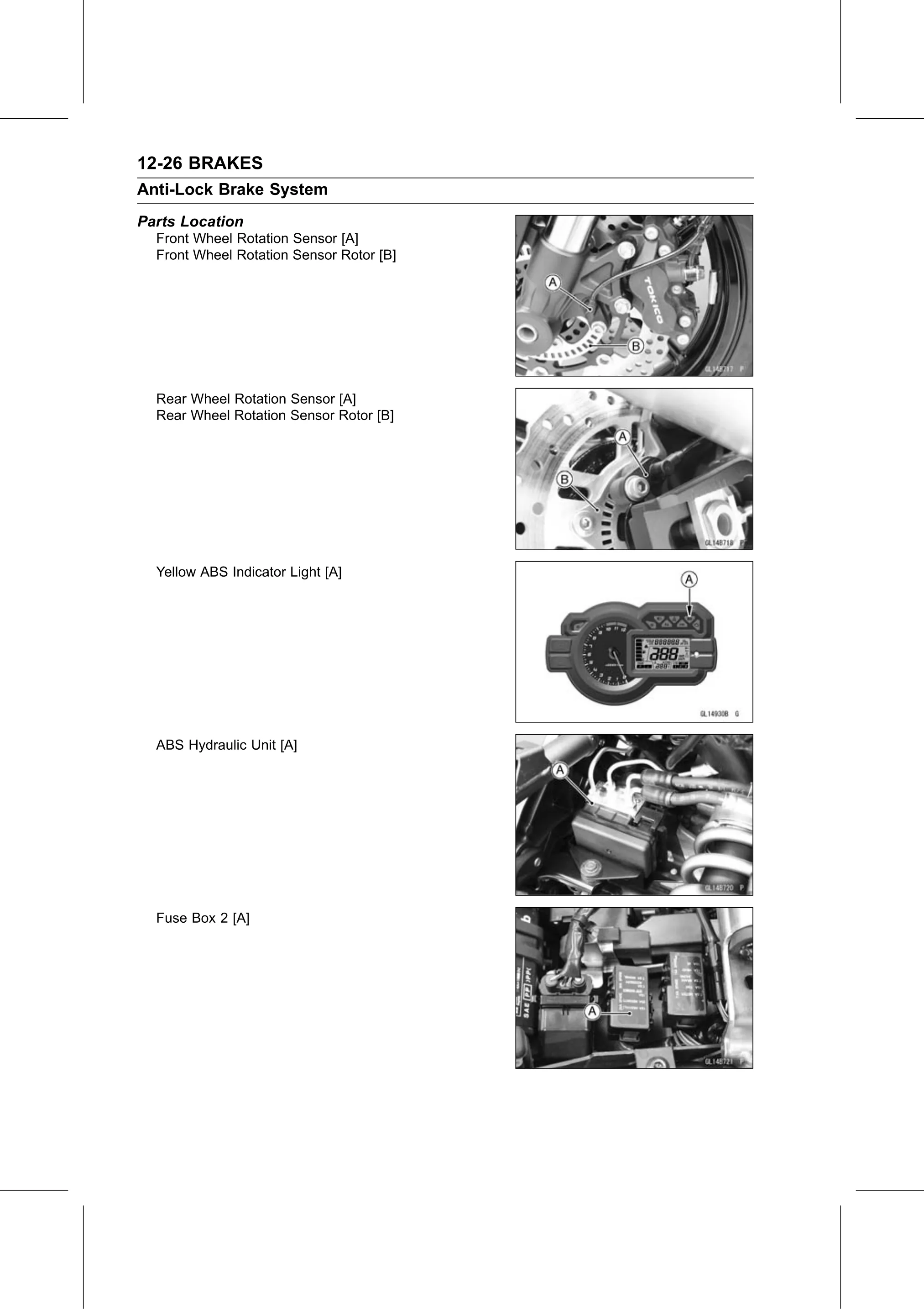 Service Manual page 448 — Brakes › Parts Location