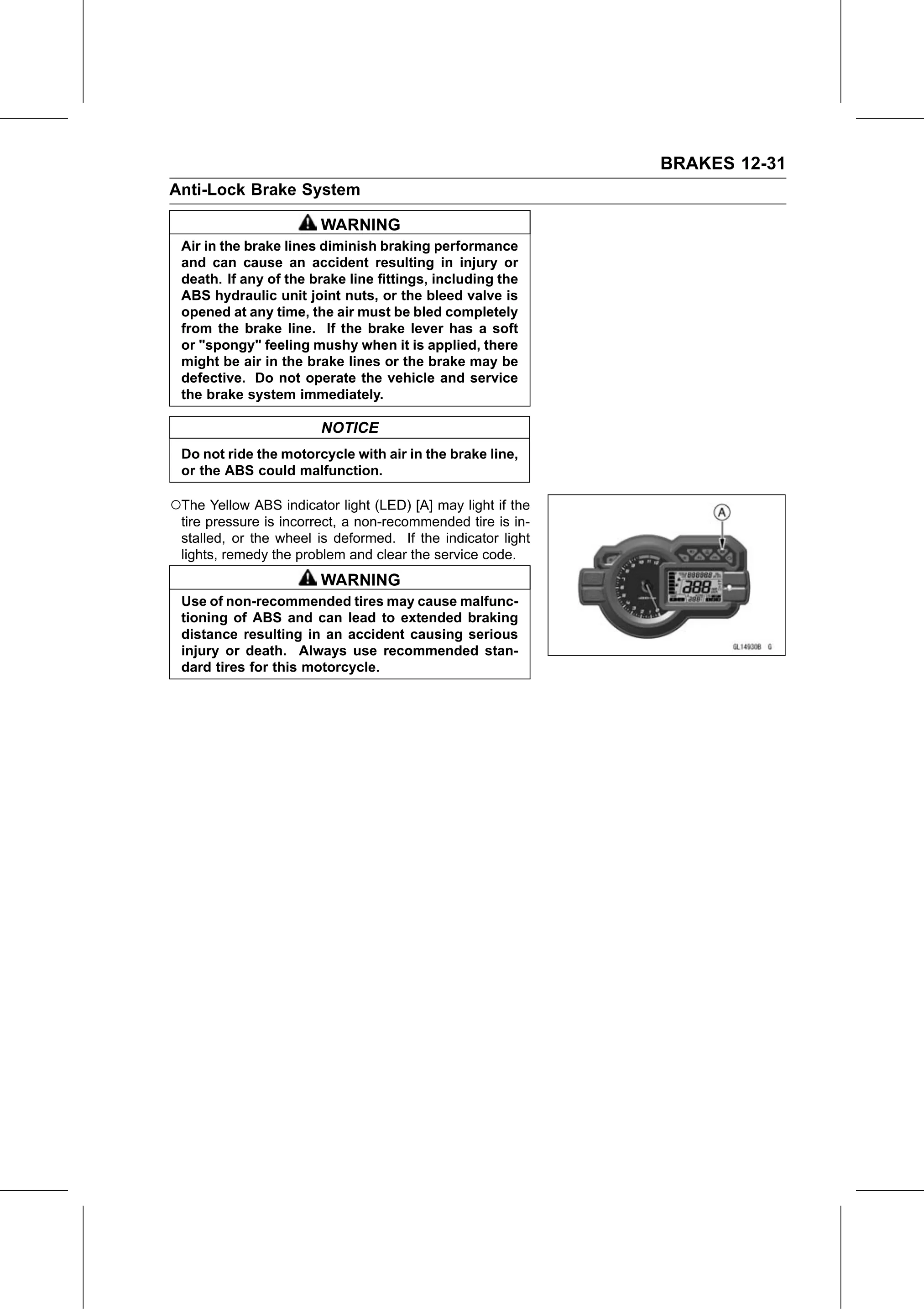 Service Manual page 453 — Brakes › ABS Servicing Precautions