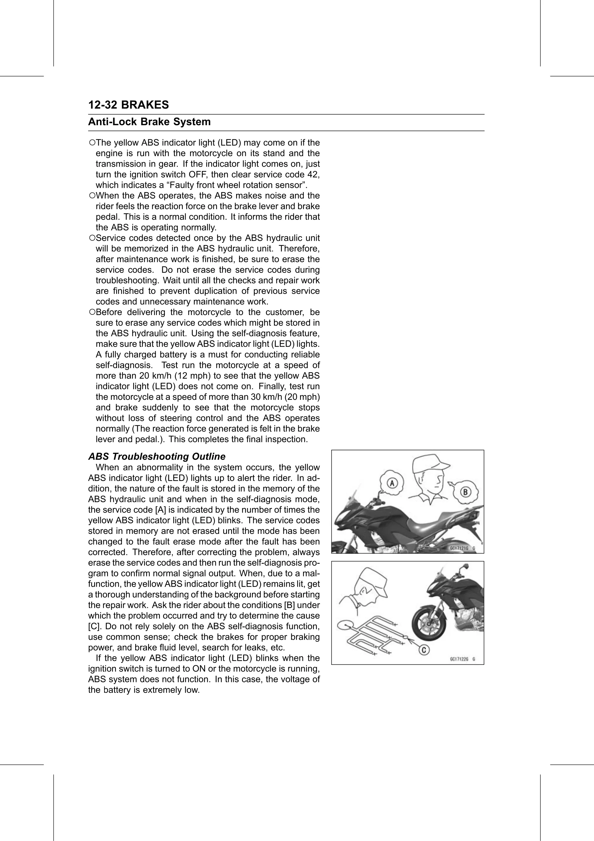Service Manual page 454 — Brakes › ABS Troubleshooting Outline