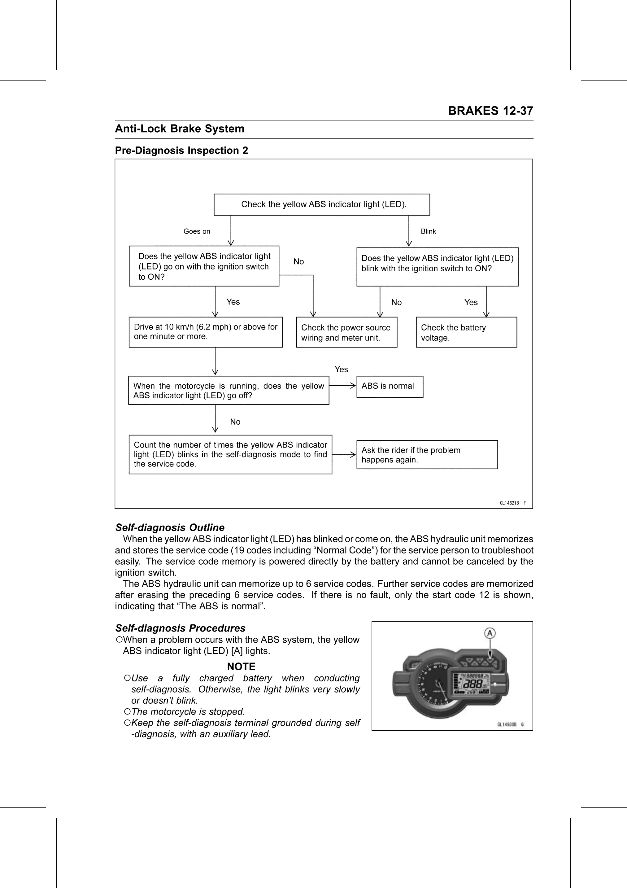 Service Manual page 459 — Brakes › Self-diagnosis Procedures