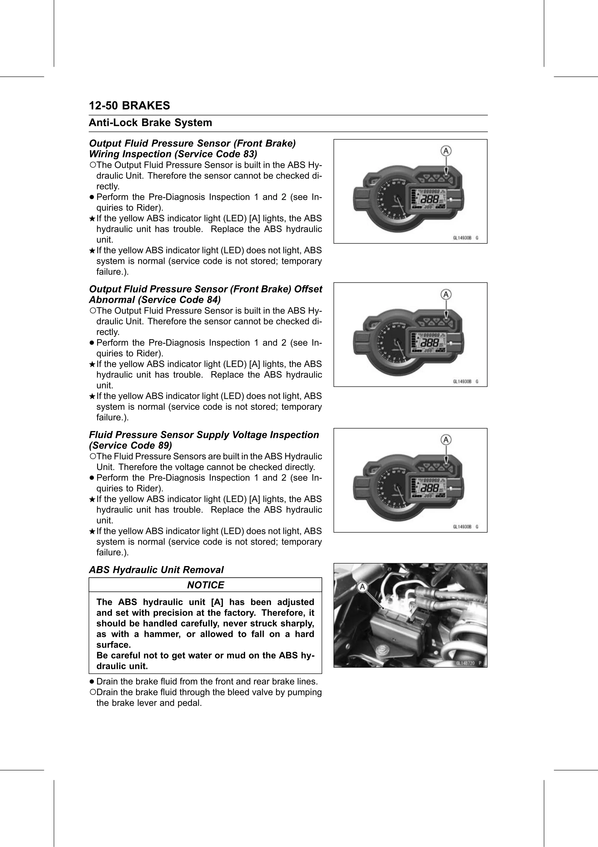Service Manual page 472 — Brakes › ABS Hydraulic Unit Removal