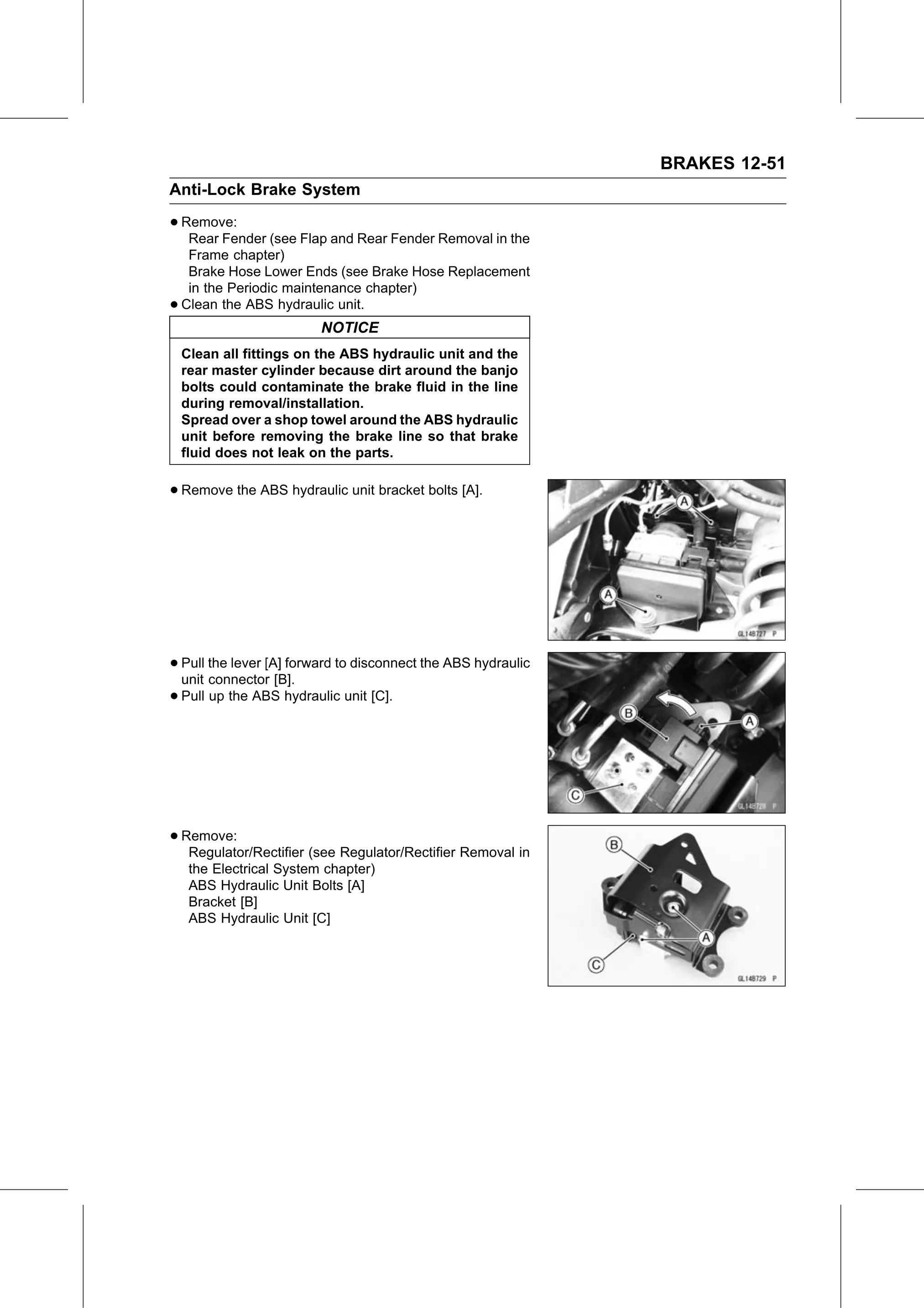 Service Manual page 473 — Brakes › ABS Hydraulic Unit Removal