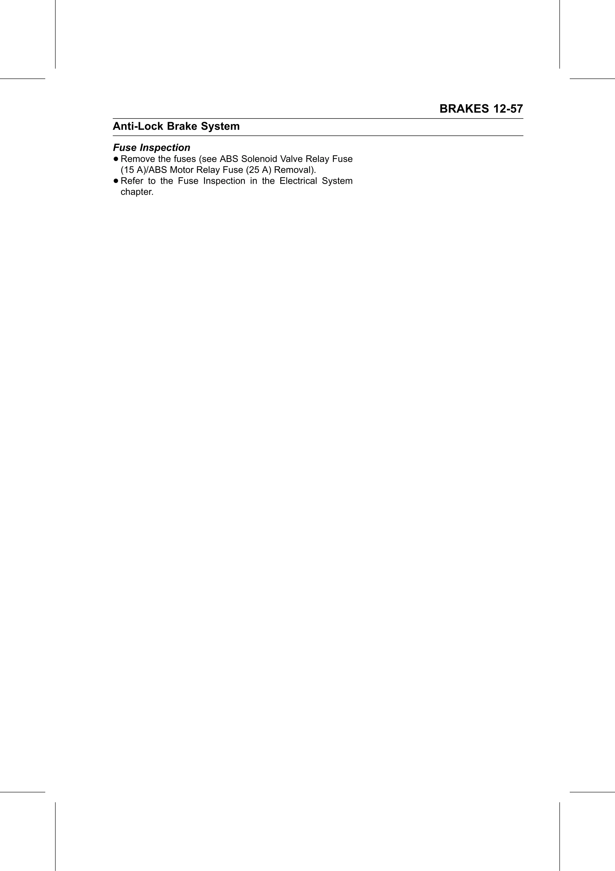 Service Manual page 479 — Brakes › Fuse Inspection