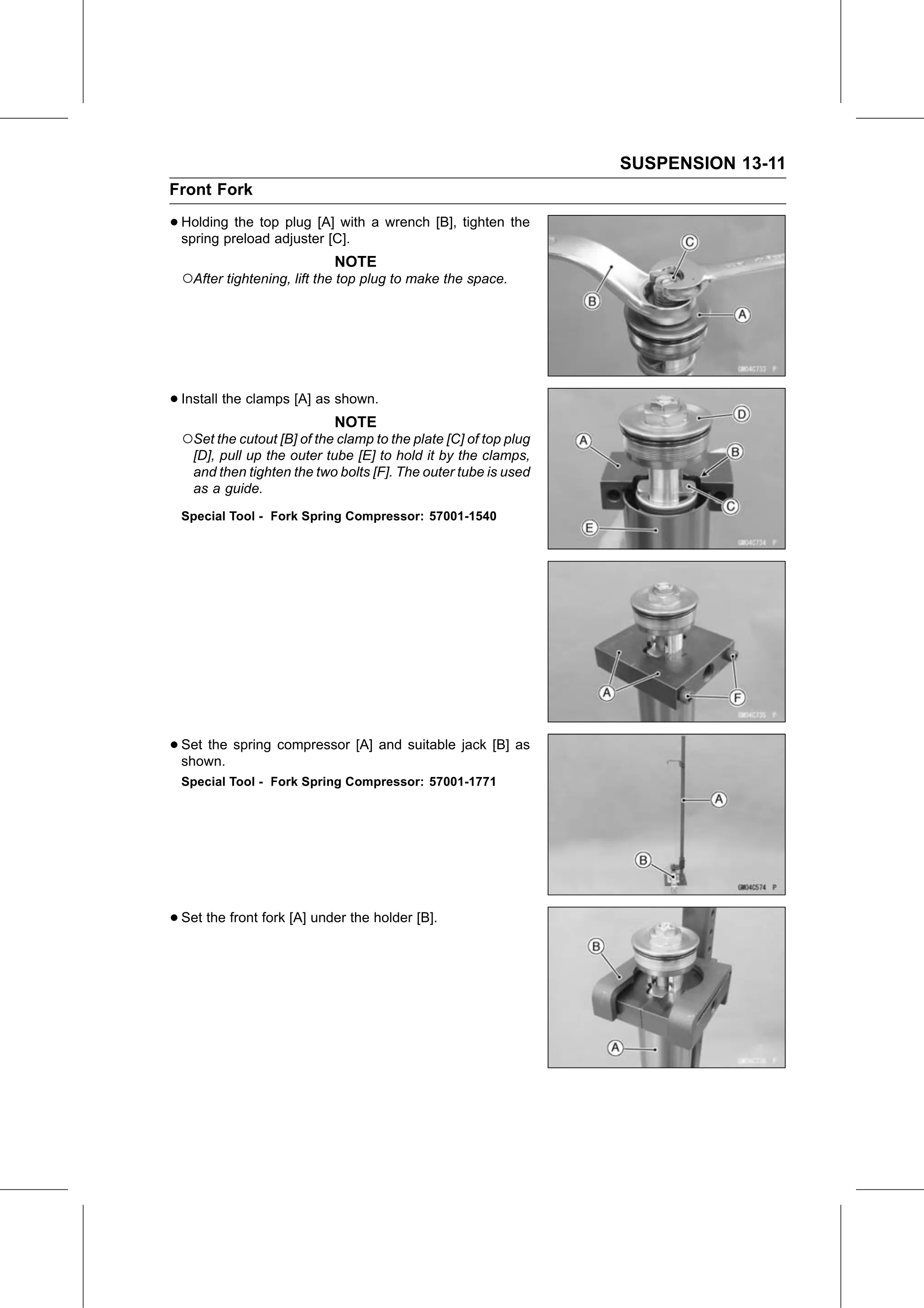 Service Manual page 491 — Suspension › Fork Oil Change
