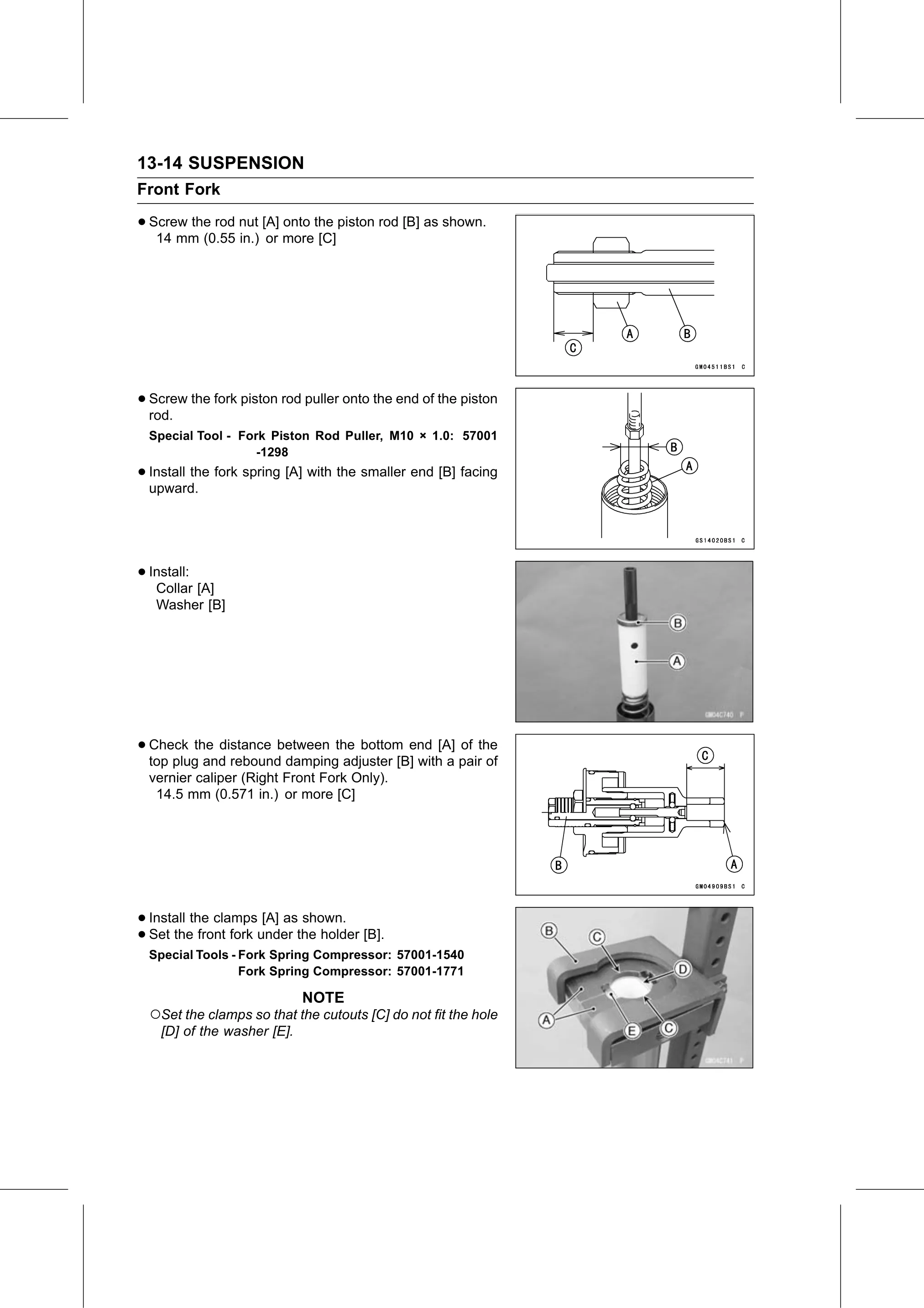 Service Manual page 494 — Suspension › Fork Oil Change