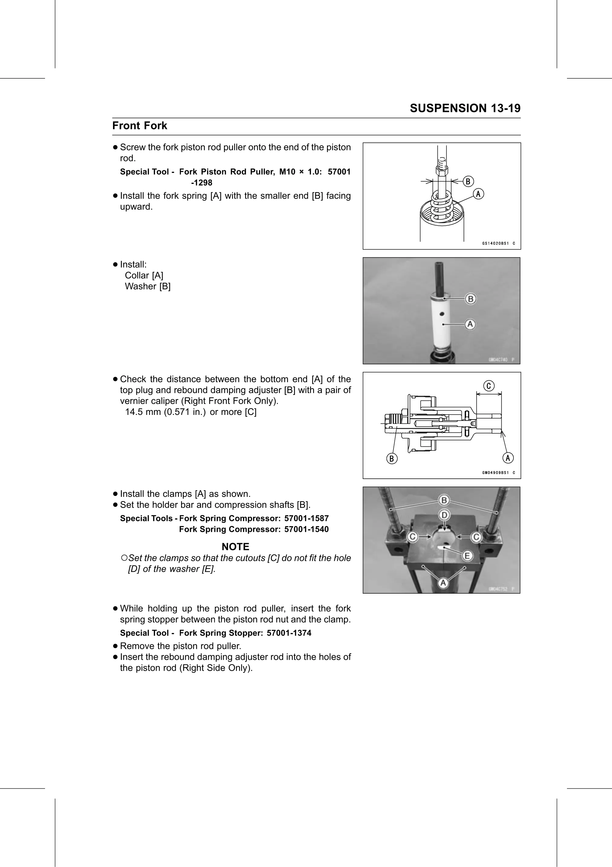 Service Manual page 499 — Suspension › Fork Oil Change